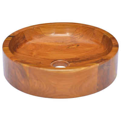 vidaXL Waschbecken Waschbecken Massivholz Teak Φ40x10 cm