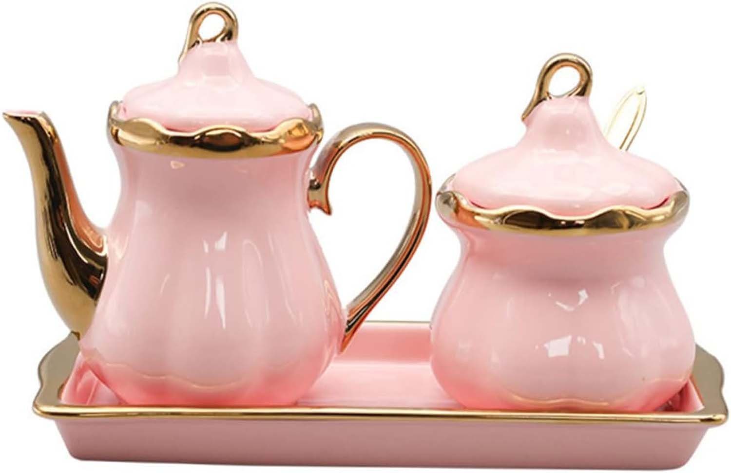 FIDDY Gewürzstreuer 1 Satz Gewürzdosen-Set Halter Gewürzglas würzen Essig-Keramik Rosa