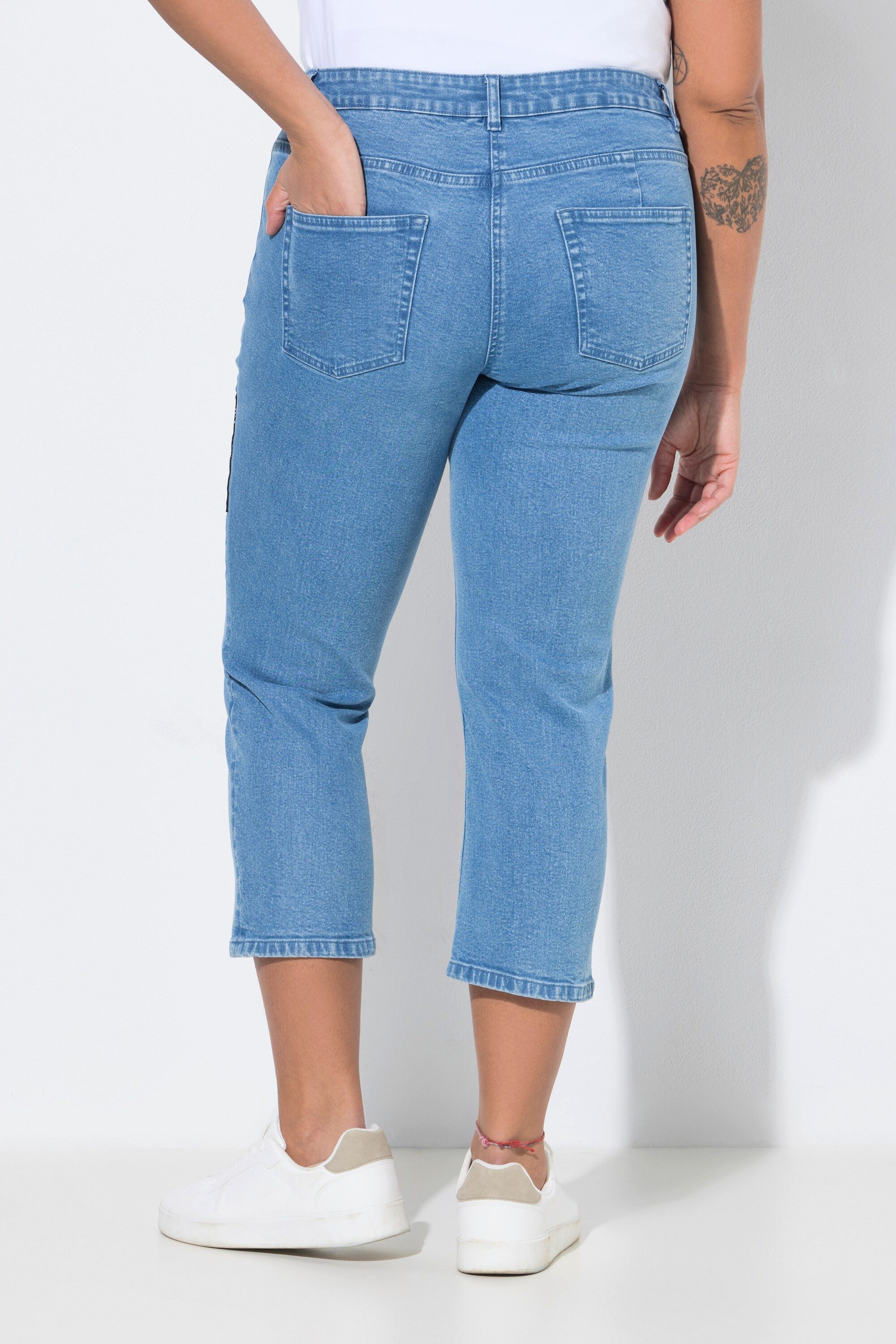 Angel of Style Regular-fit-Jeans 3/4-Jeans Amy farbige Bandana-Patches 5-Pocket