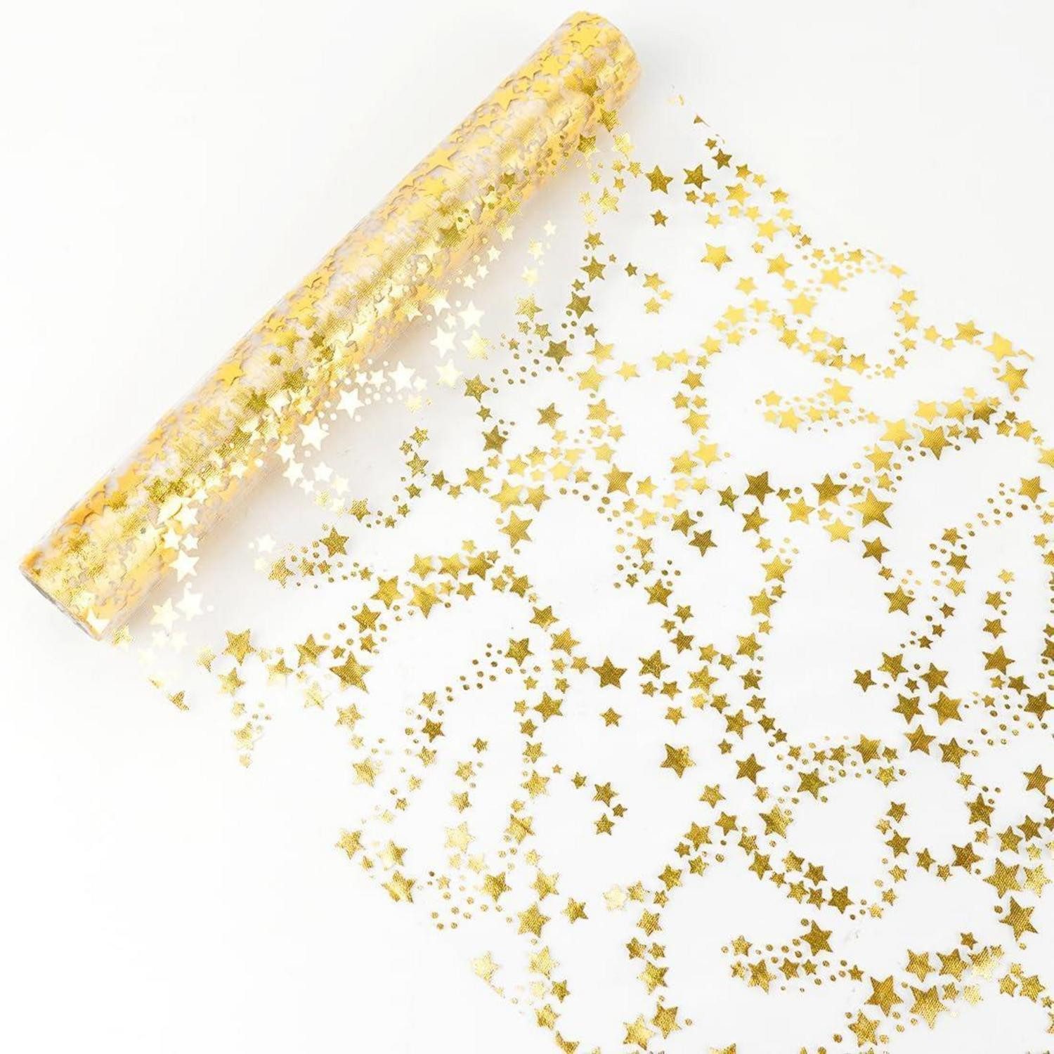 LuxusKollektion Tischläufer Tischläufer Weihnachten Gold Sterne 28x500cm