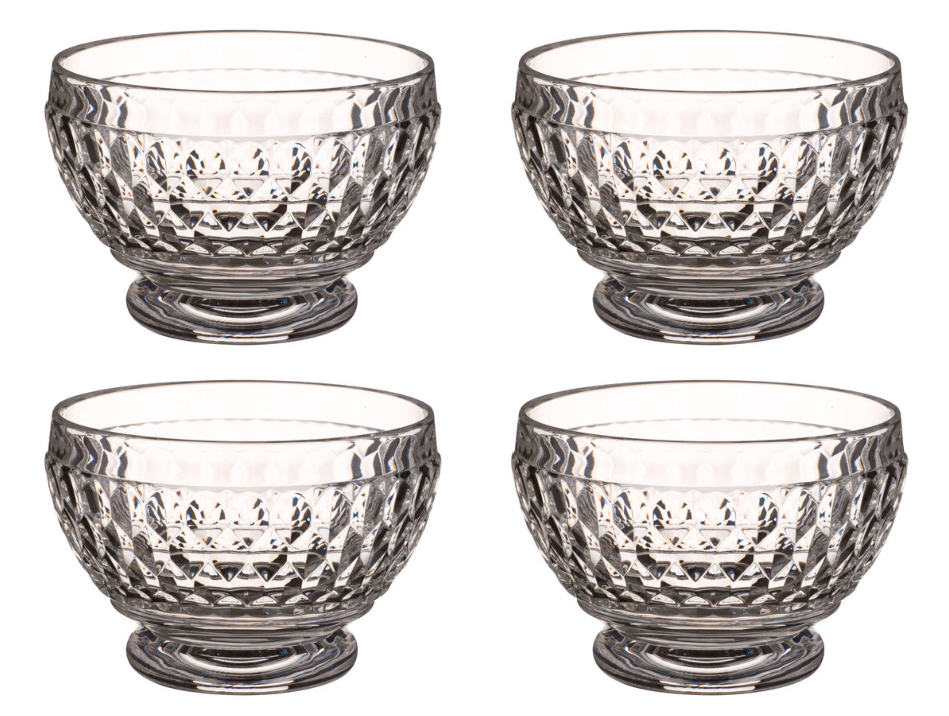 Villeroy & Boch Dessertschale Boston, Kristallglas, Spülmaschinengeeignet, Transparent, Boston, H: 8.1cm