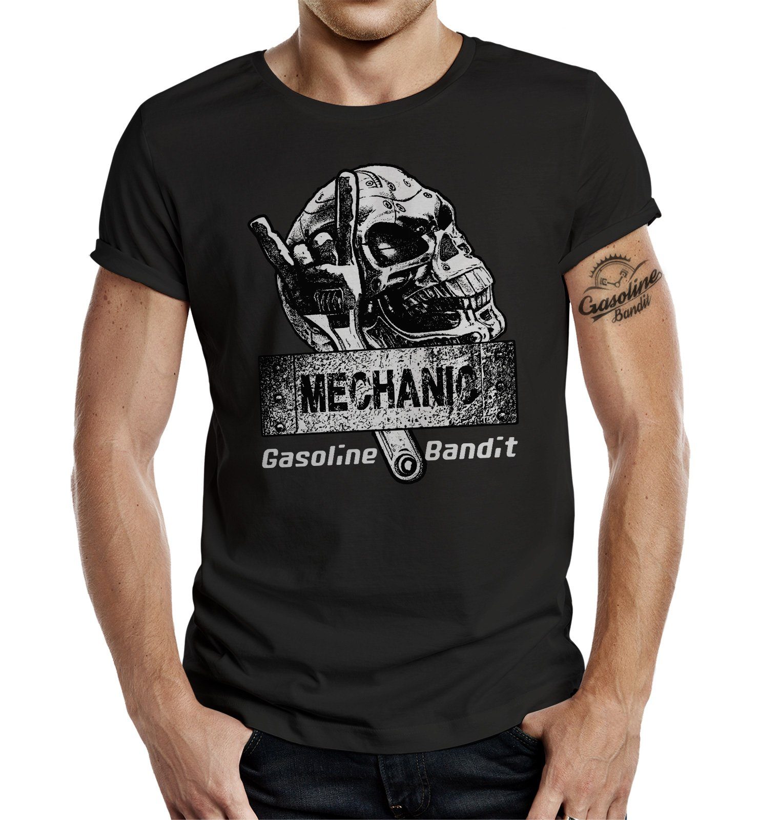 T-Shirt für GASOLINE Biker BANDIT® und Mechanics Schrauber Gasoline -