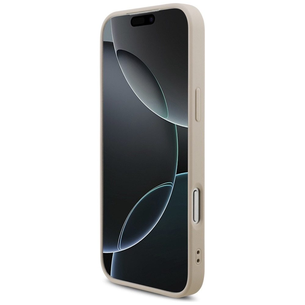 Guess Handyhülle iPhone 17 Pro Max Kunstleder rosa Big Logo Metall goldfarben 6,9 Zoll, Kantenschutz – Bild 5 von 5