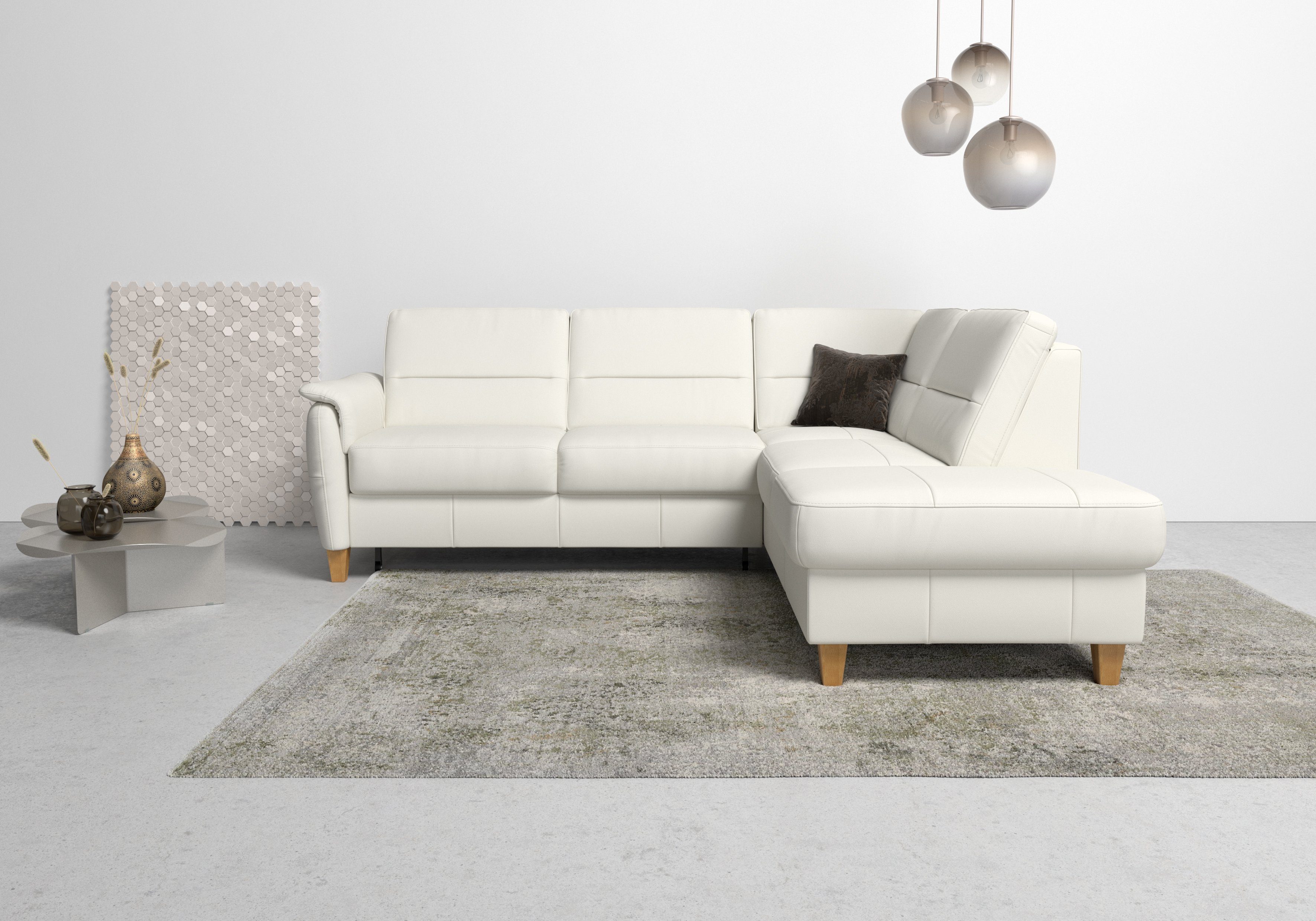 Home affaire Ecksofa Palmera L-Form, B: 236 cm, optional Bettfunktion & Bettkasten, Federkern