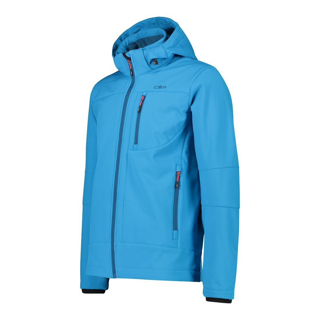 CMP Softshelljacke (winddicht, wasserabweisend) mit Kapuze danubeblau Herren