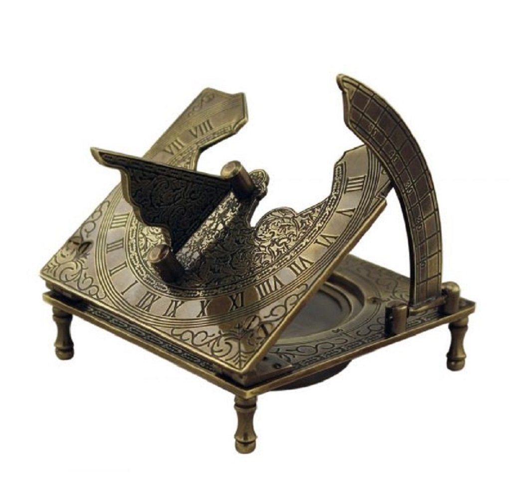 Dekoobjekt Sundial Kompass, maritimer Sonnenuhr Kompass, Magnetkompass