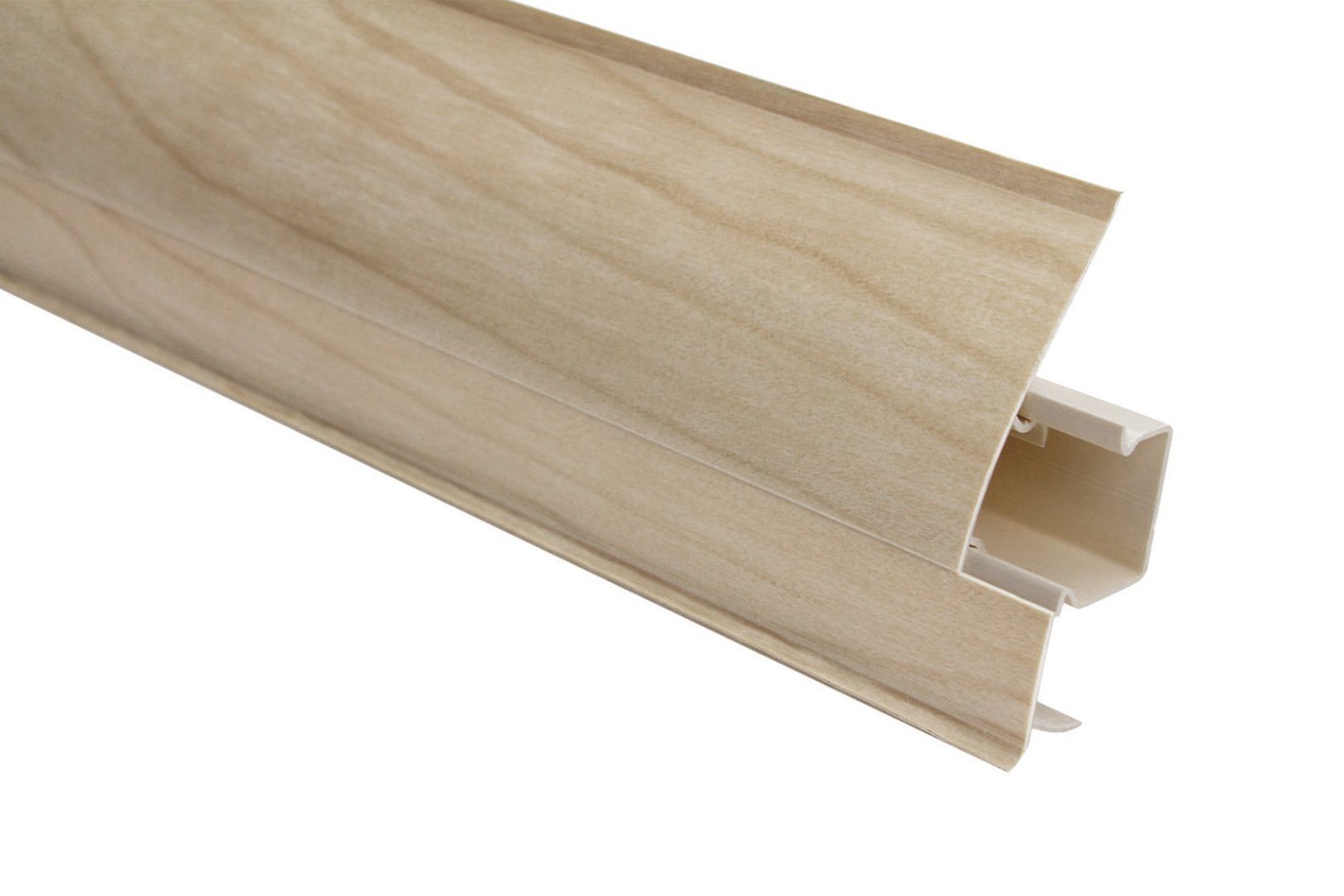 Lemal Sockelleiste, PVC 65x23mm - Fußleisten mit Kabelkanal - (2 Meter / 1 Leiste) Kunststoff Teppichleisten Übergangsleisten