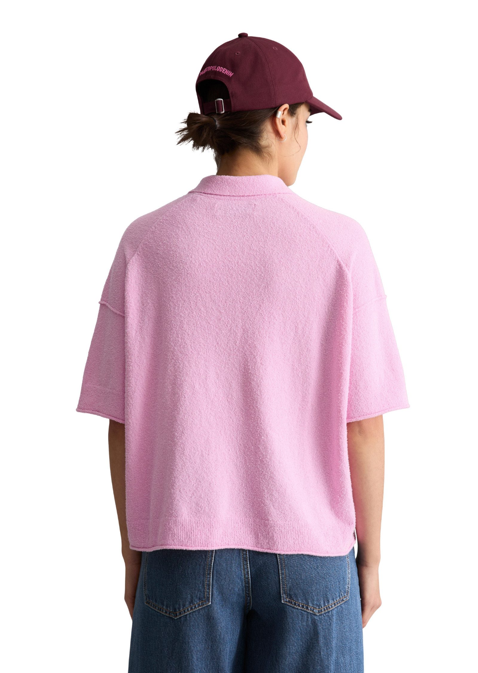 Marc O'Polo DENIM Poloshirt aus Crinkled Organic Cotton-Mix