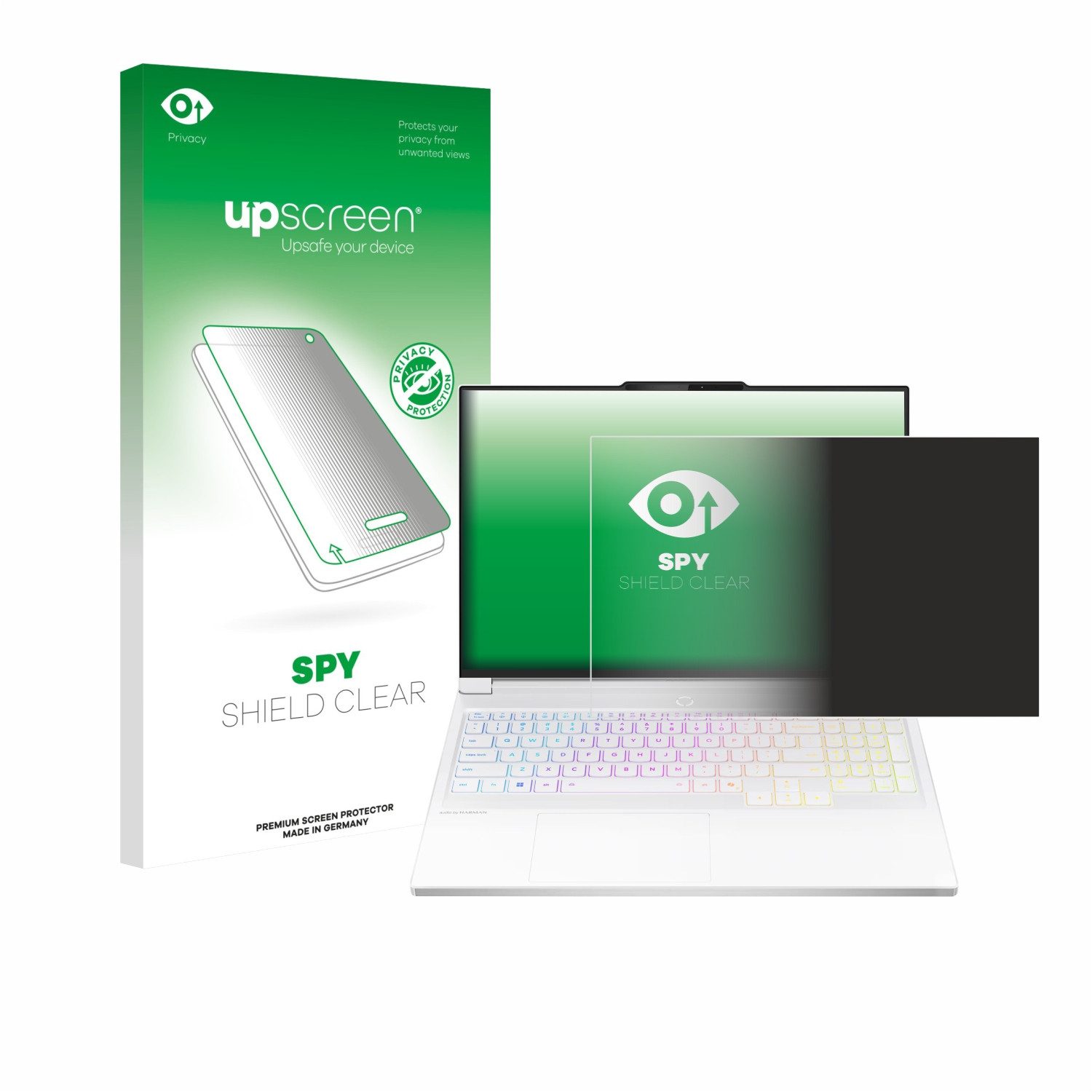 upscreen Displayschutzfolie Sichtschutzfolie für Lenovo Legion 7i Gen 10 16", Anti-Spy Privacy Sichtschutz Blickschutzfolie Blaulicht-Schutz