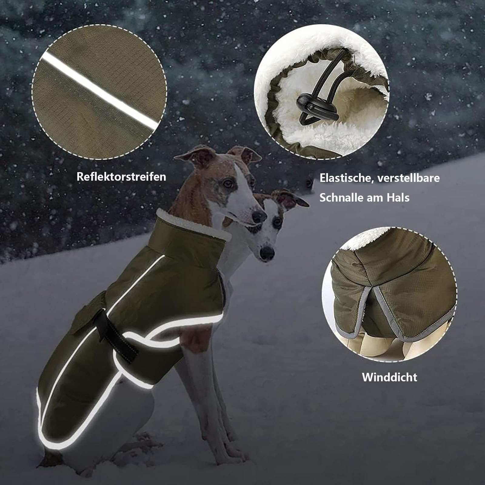 Ledander Hundemantel Wintermantel für Hunde wasserdicht, reflektierend,wärmend Hundejacke, Atmungsaktiver Mantel, ideal für kleine, mittelgroße und große Hunde