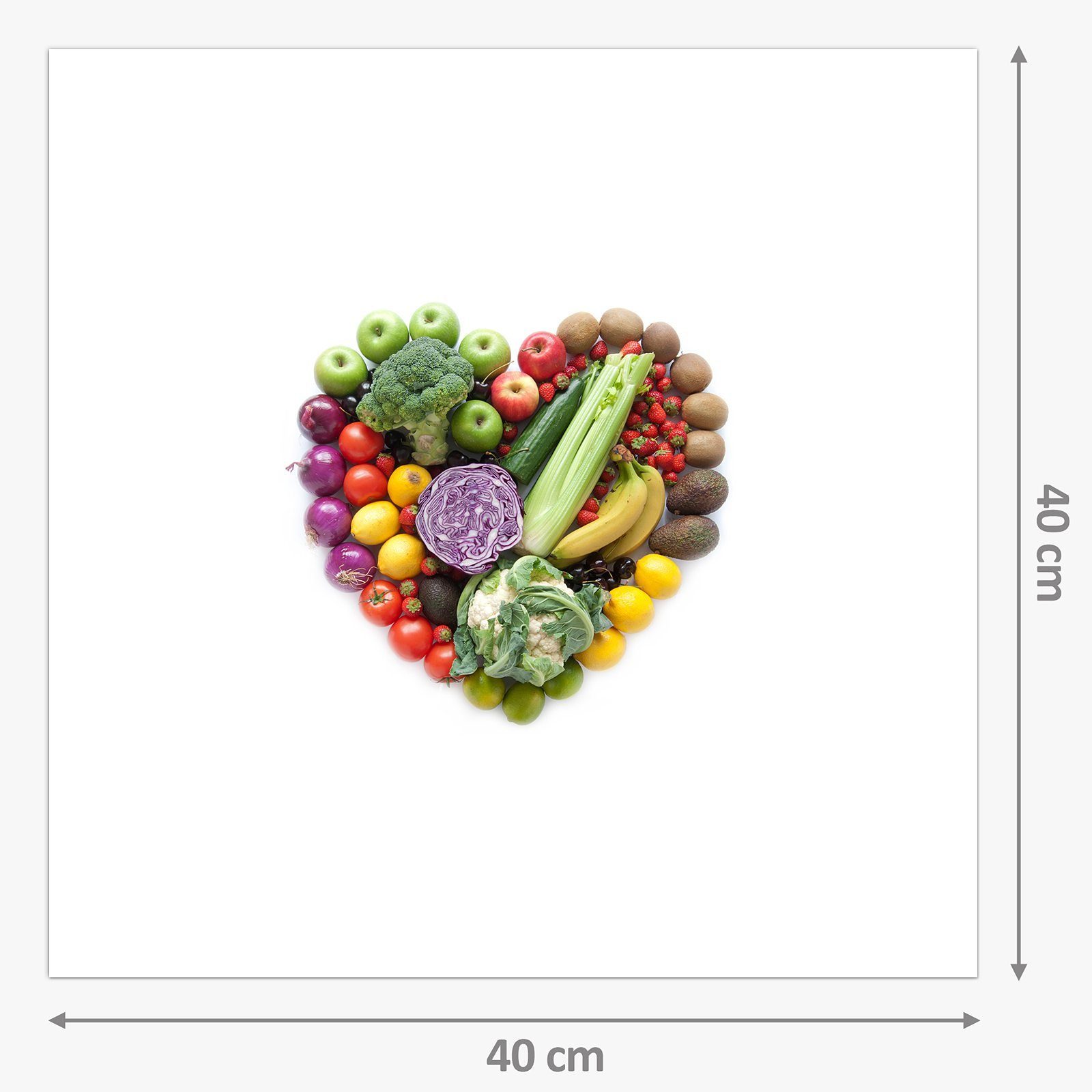 Küchenrückwand Gemüse Glas Spritzschutz Motiv aus Primedeco Küchenrückwand mit Herz