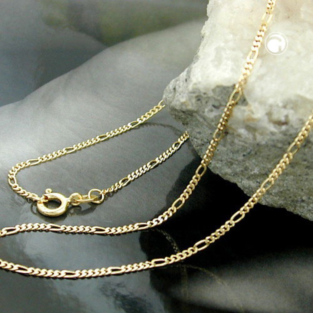 unbespielt Goldkette Halskette Kette 1,6 Gold Goldschmuck 9 lang Damen Schmuckbox, Figarokette mm Herren Karat 42 für und cm inklusive