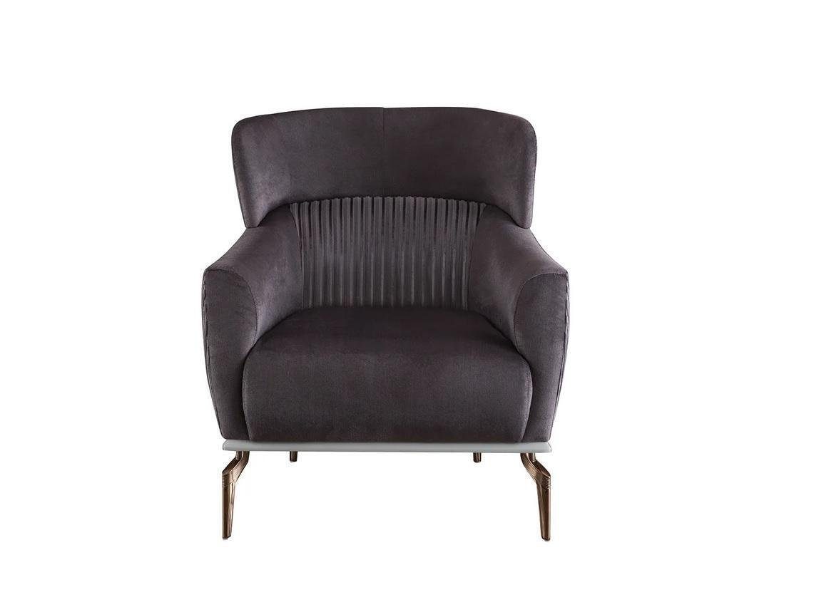 JVmoebel Sessel Sessel Modern Grau Lounge Club Wohnzimmer Textil Luxus Design (1-St., 1x Sessel), Made in Europa