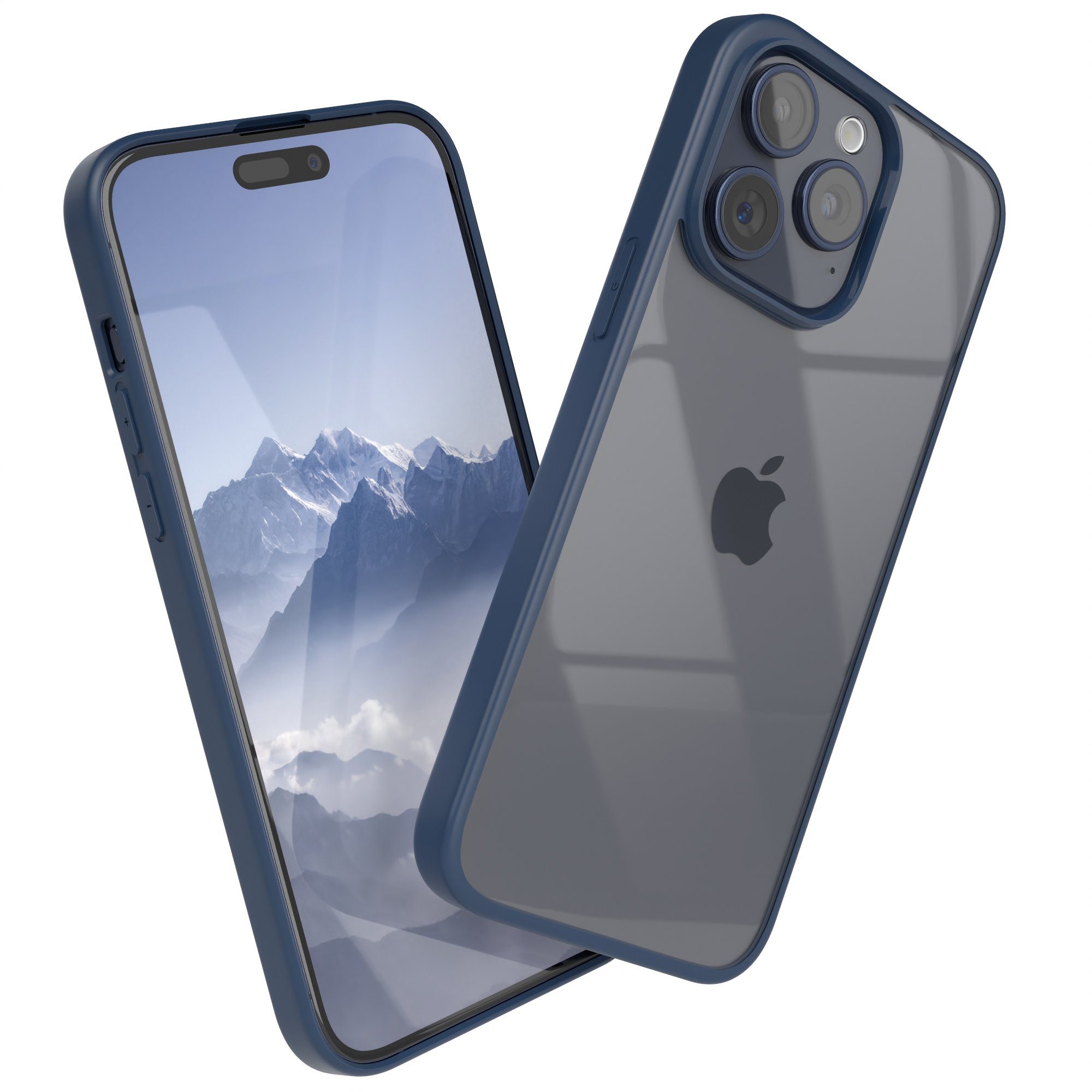 EAZY CASE Handyhülle Bumper Case für Apple iPhone 15 Pro Max 6,7 Zoll, Handyhülle Dünn mit Kameraschutz Hybrid Handyhülle Rand Nacht Blau