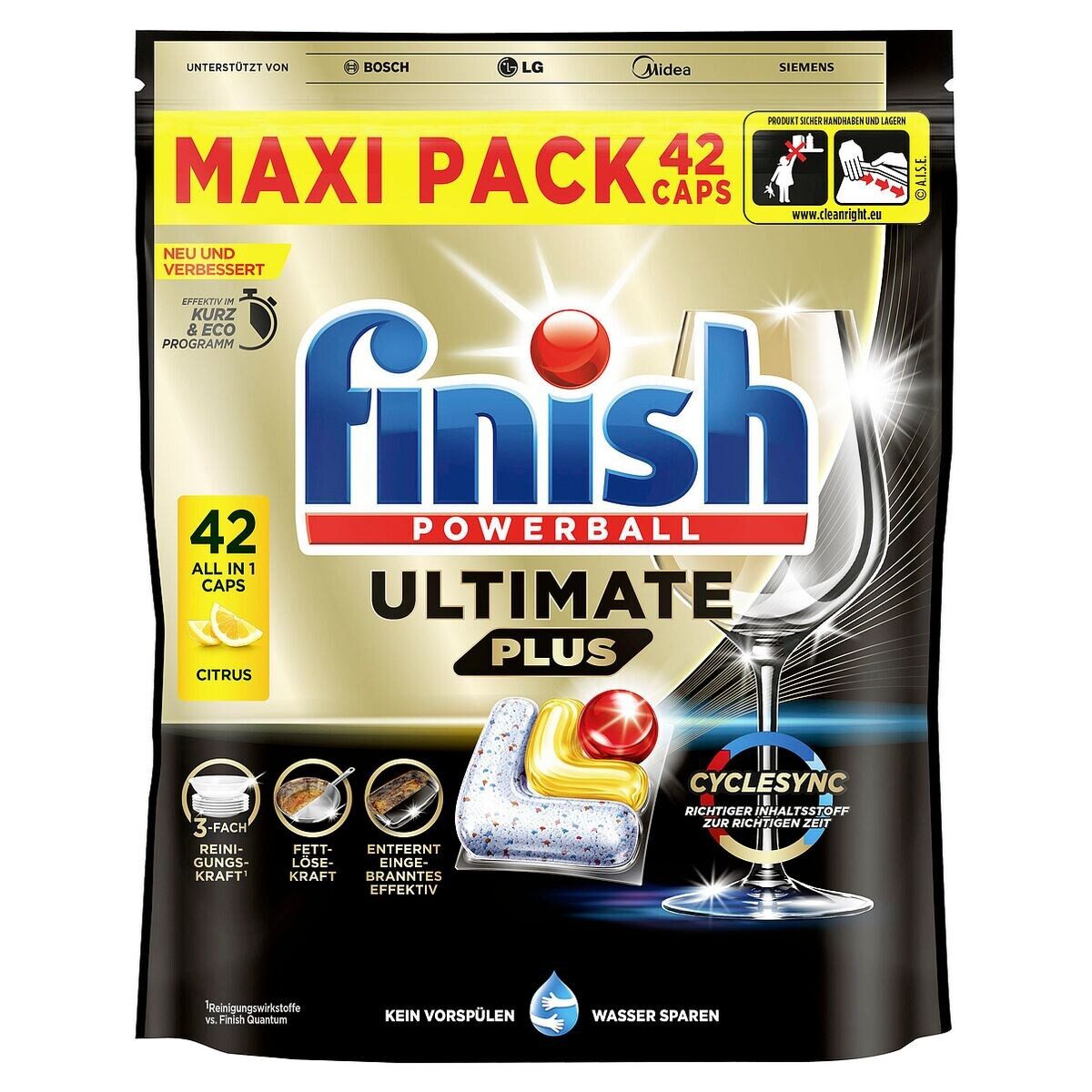 FINISH Powerball Ultimate Plus Citrus Spülmaschinentabs (42 Caps)