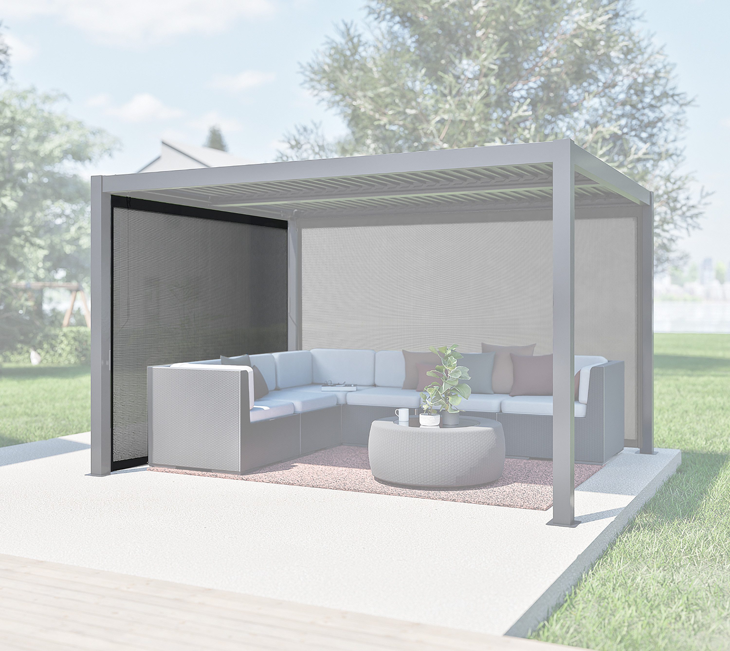 Sojag Pavillonseitenteil Milo Panele 10 Grau, 269x211 cm, Zubehör für Milo 1012