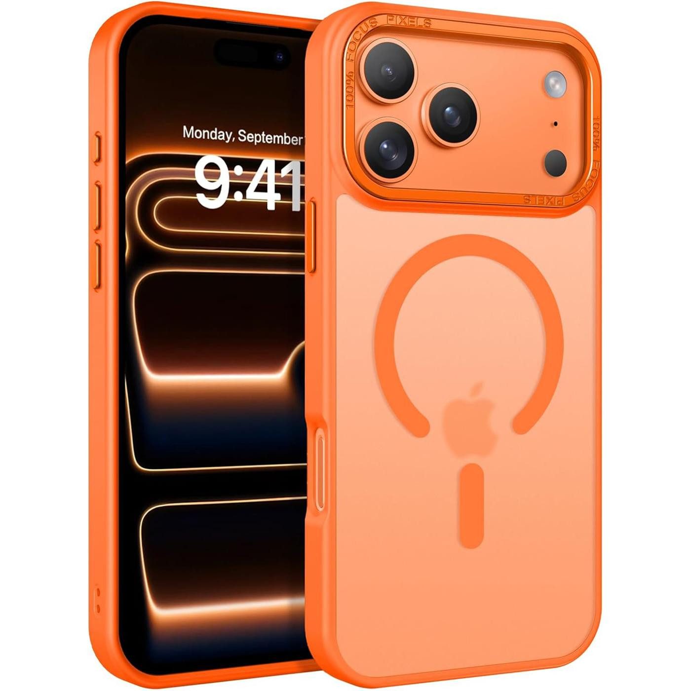 CoolGadget Handyhülle Magnet Hülle für iPhone 17 Pro Schutzhülle mit Metall Kamerarahmen 6,3 Zoll, magnetisches Schutzcase Matt Stoßfest kompatibel mit Magsafe Zubehör