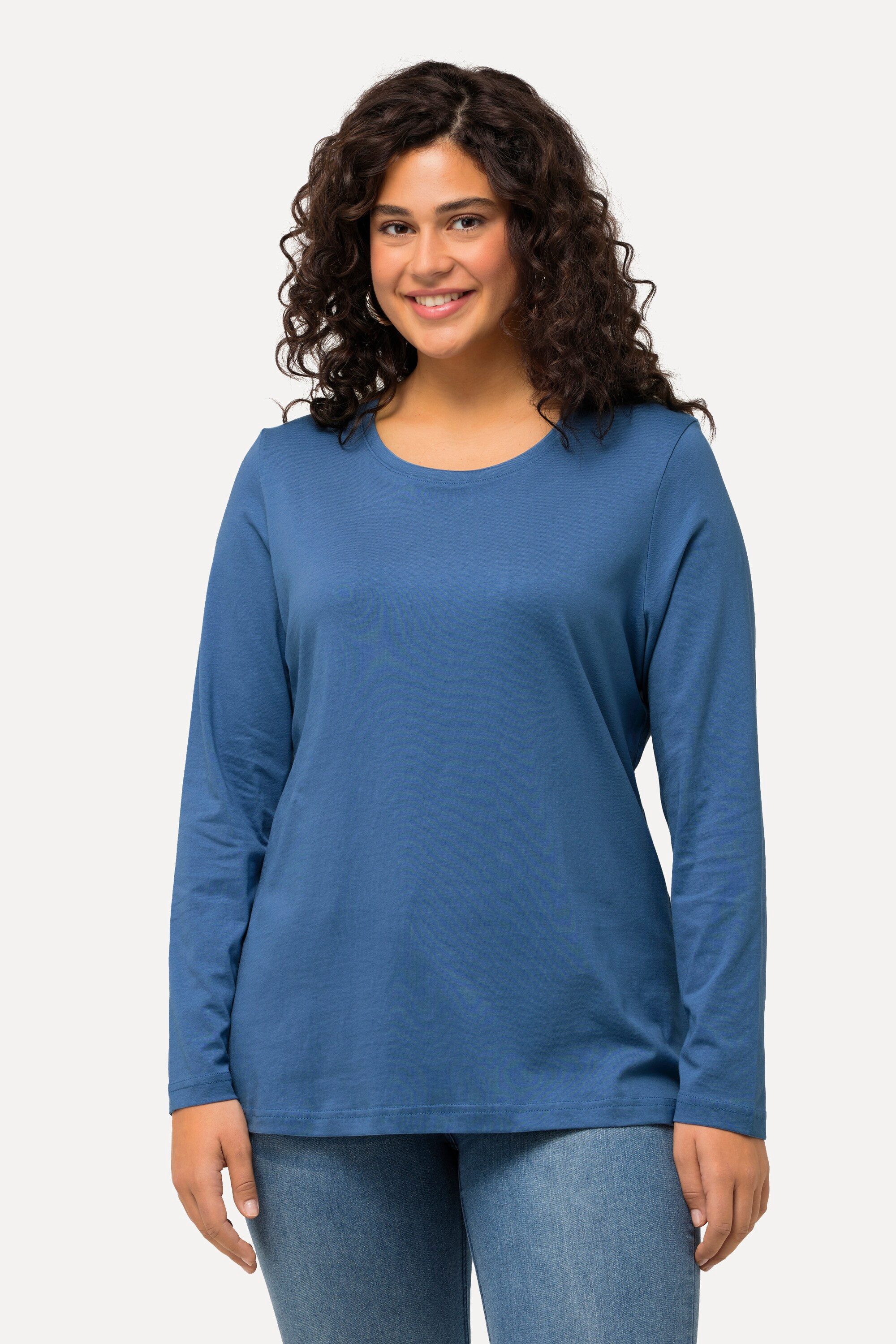 Ulla Popken T-Shirt Shirt Slim Rundhalsausschnitt günstig online kaufen