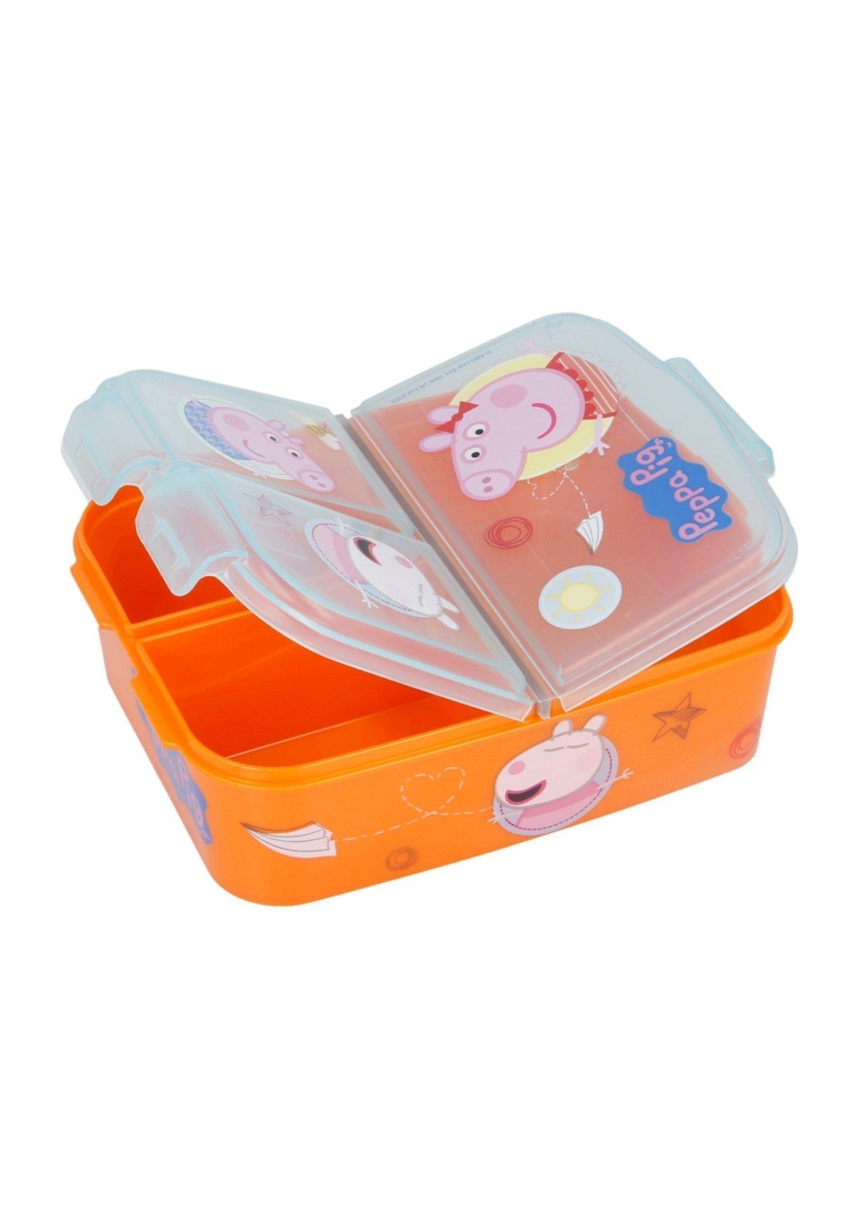 Peppa Pig Lunchbox Brotdose Peppa Wutz, Vesperdose mit 3 Fächern, BPA-frei