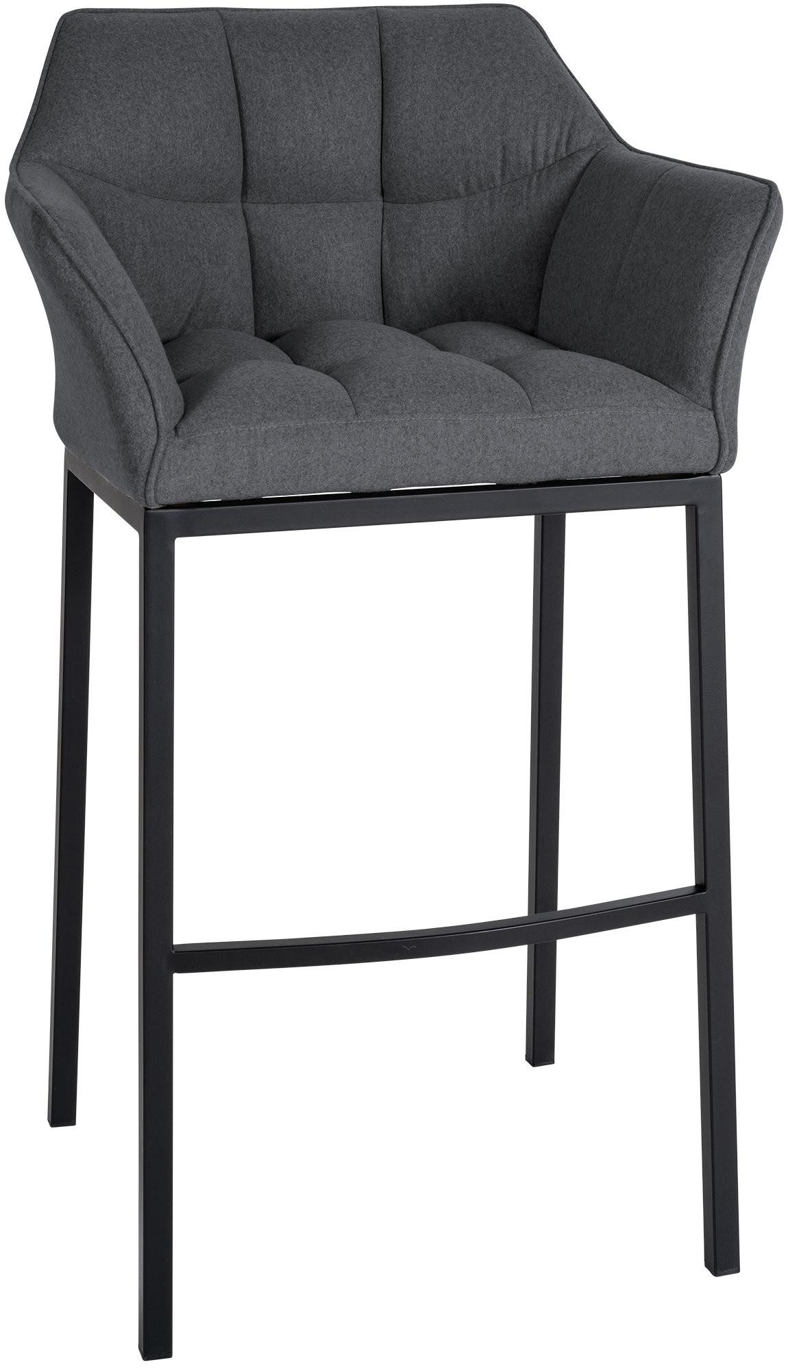 furnicato Barhocker Damaso 110x64x48 cm grau (1 St), Belastbarer Barstuhl mit integrierter Fußstütze für deinen Tresen