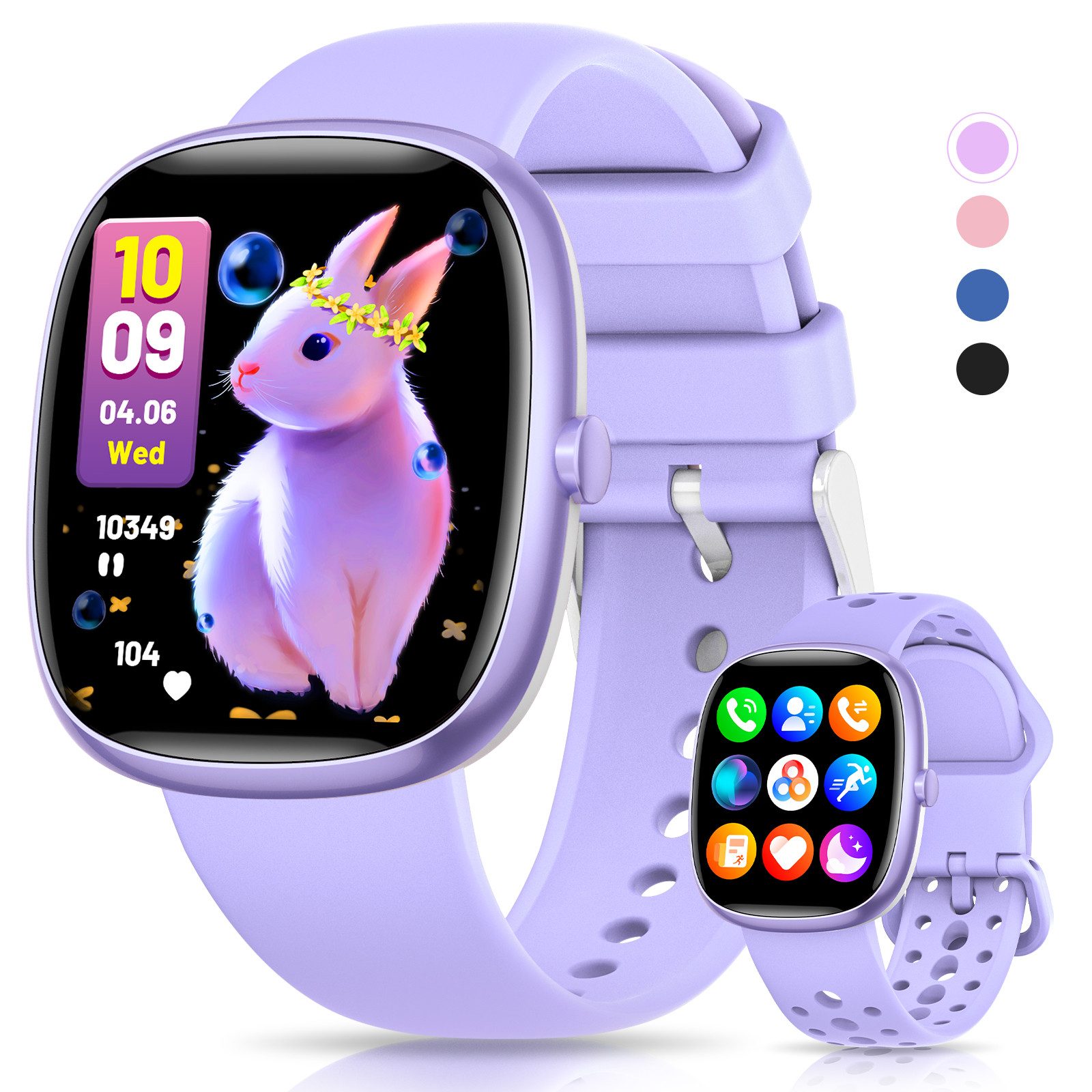 SWGOTA Smartwatch Kinder für Jungen und Mädchen 5-16 Jahren, Kinder Geschenke Smartwatch (1,5 Zoll), Fitness Aktivitäts Tracker Uhr mit Schrittzähler,Wecker,20 Sportmodi, IP68 Fitnesstracker Uhr mit Herzfrequenz/Schlafmonitor