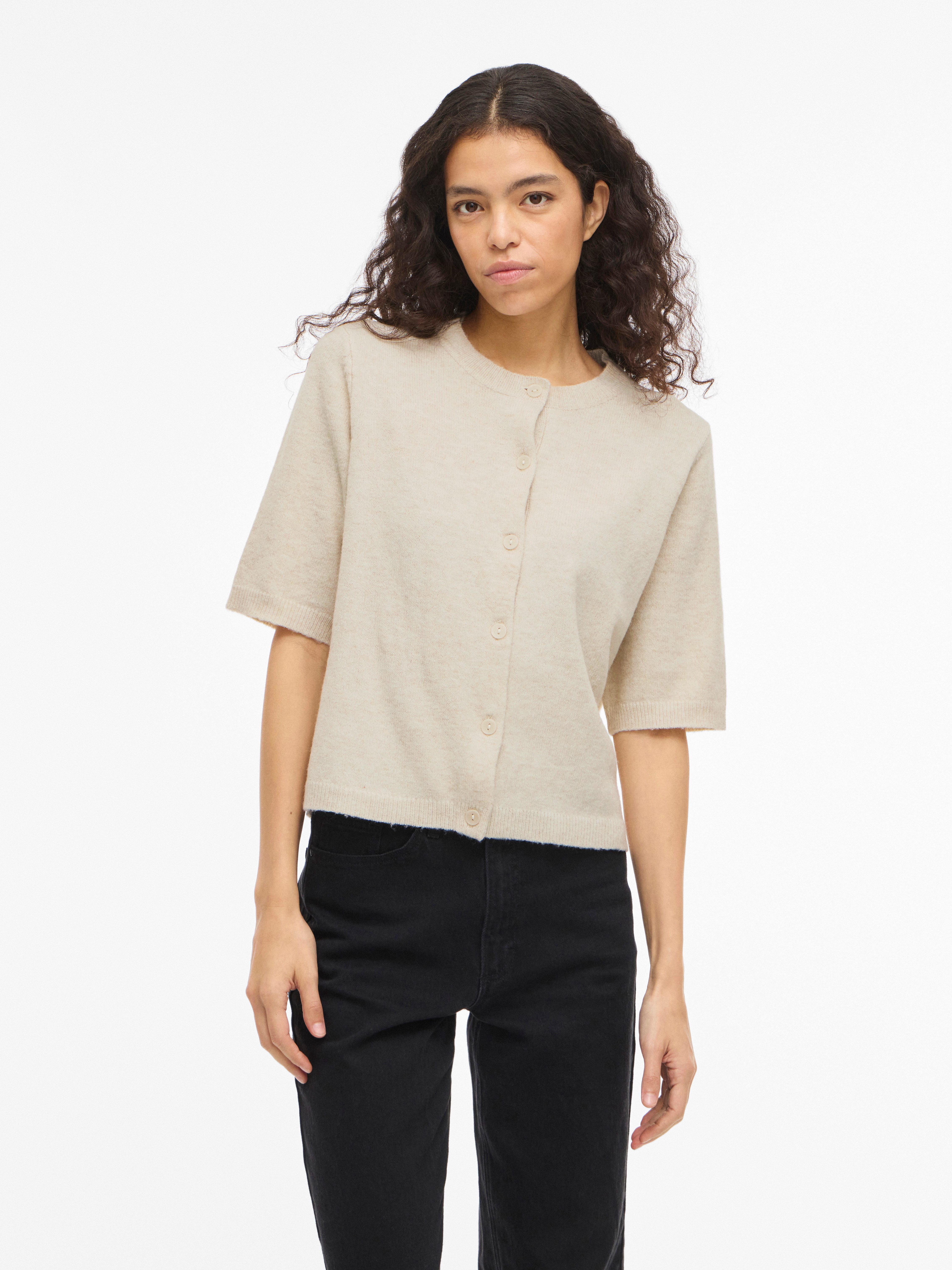 Vila Strickjacke VILIGA 2/4 O-NECK KNIT CARDIGAN - NOOS