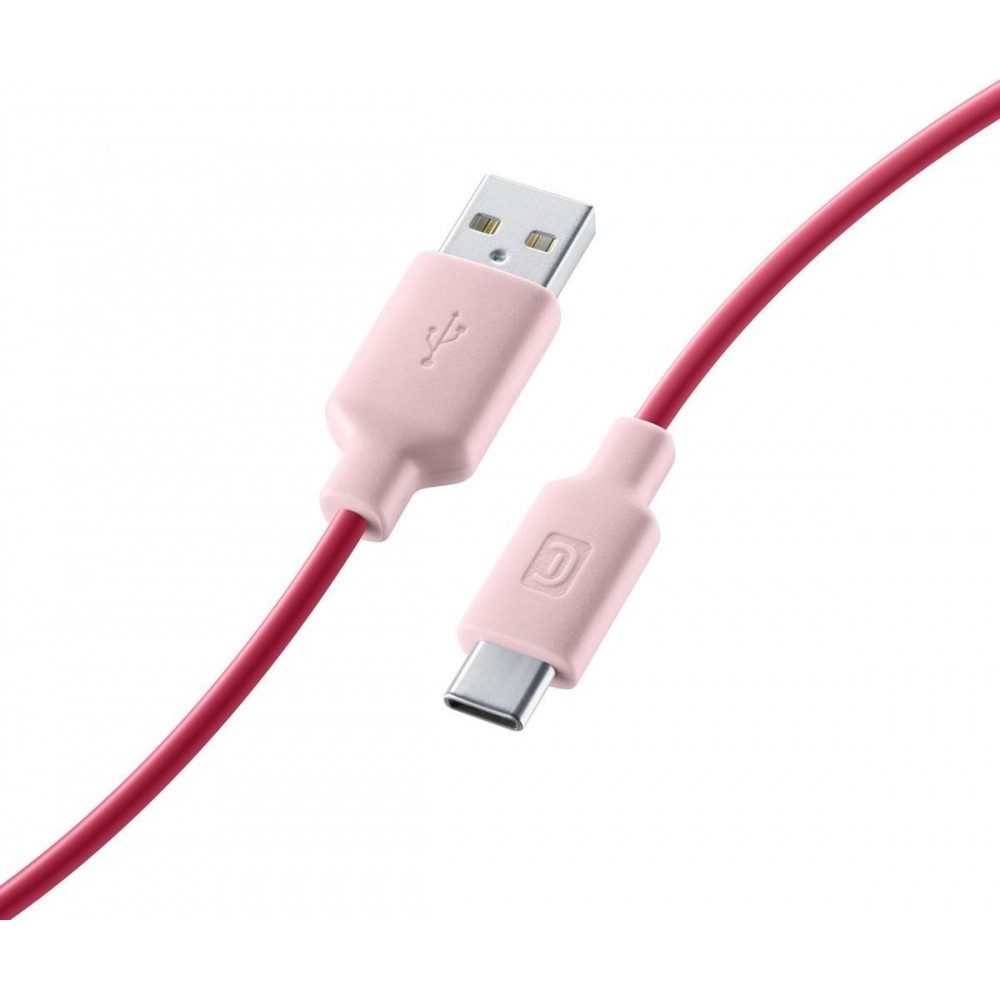 Cellularline 100cm USB A auf C Kabel rosa. Elektro-Adapter