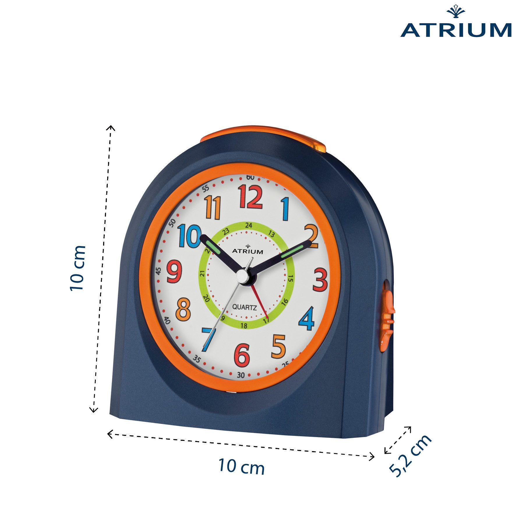 Atrium Kinderwecker A921 Quarzwecker mit fließender Sekunde, Snooze und Licht 10x10 cm – Bild 3 von 5