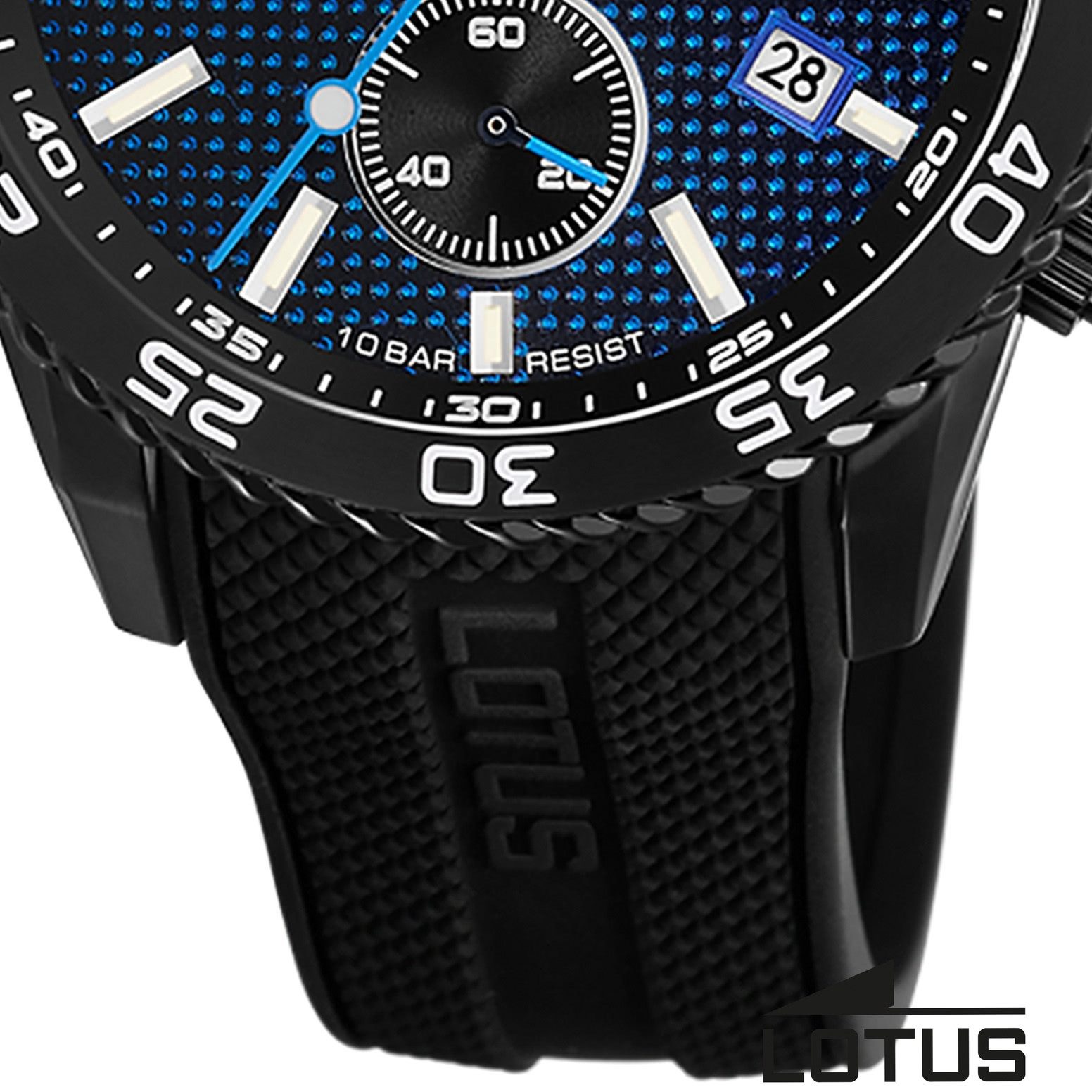 Lotus Chronograph Lotus Herrenuhr Silikon schwarz Lotus, (Chronograph), Herren Armbanduhr rund, groß (ca. 43,5mm), Edelstahl