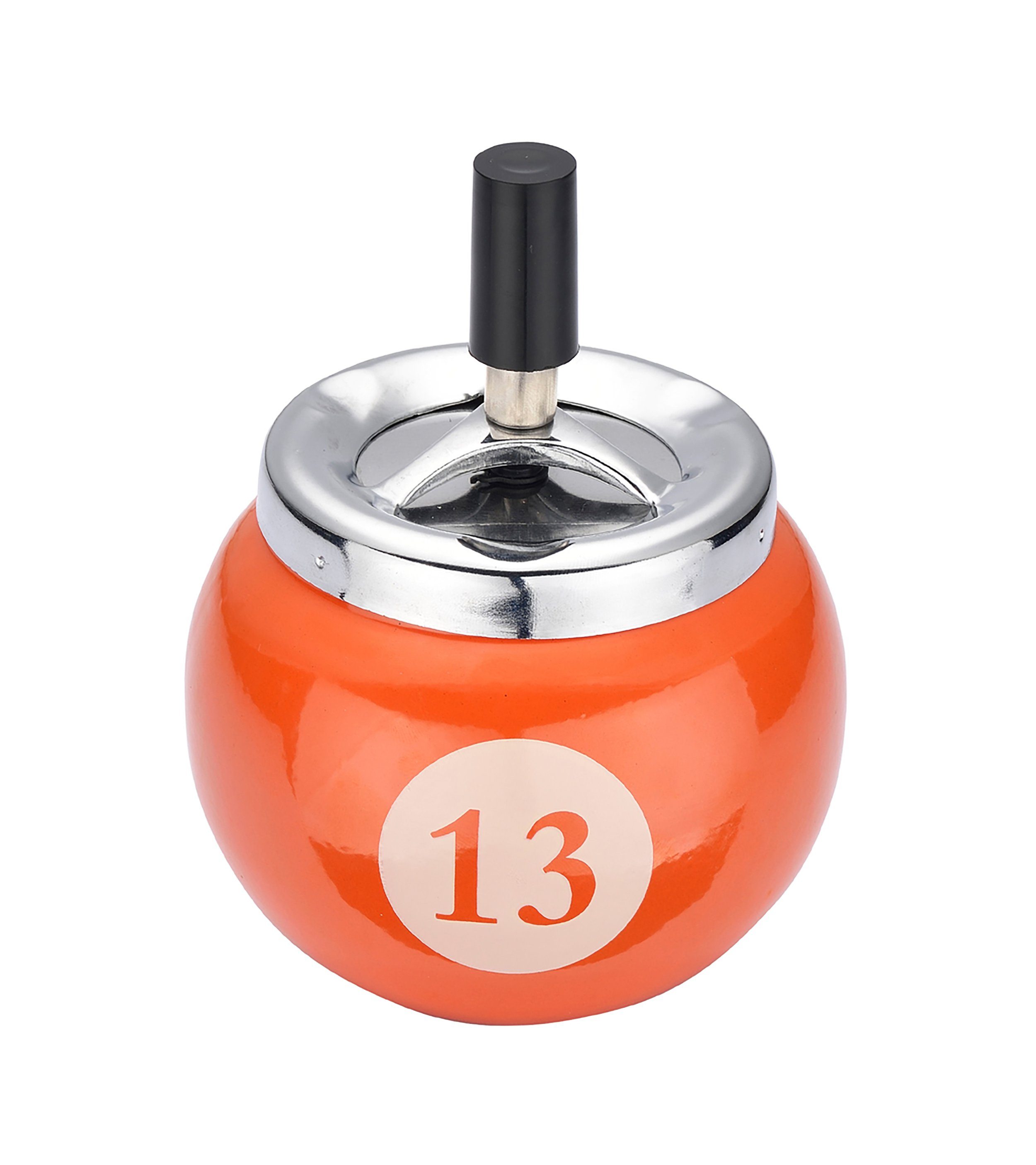 CHAMP Aschenbecher DREHASCHENBECHER Pool Ball Ø10cm Billard Kugel 80 (Orange - 13), Billardkugel Aschenbecher Windaschenbecher Drehascher Ascher