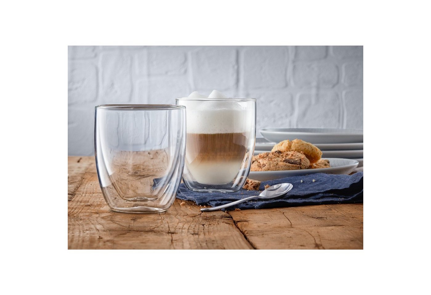 WMF Gläser-Set Kult Coffee, doppelwandige Thermogläser, 2-tlg., Glas, hält die perfekte Trinktemperatur, kondensationsfrei