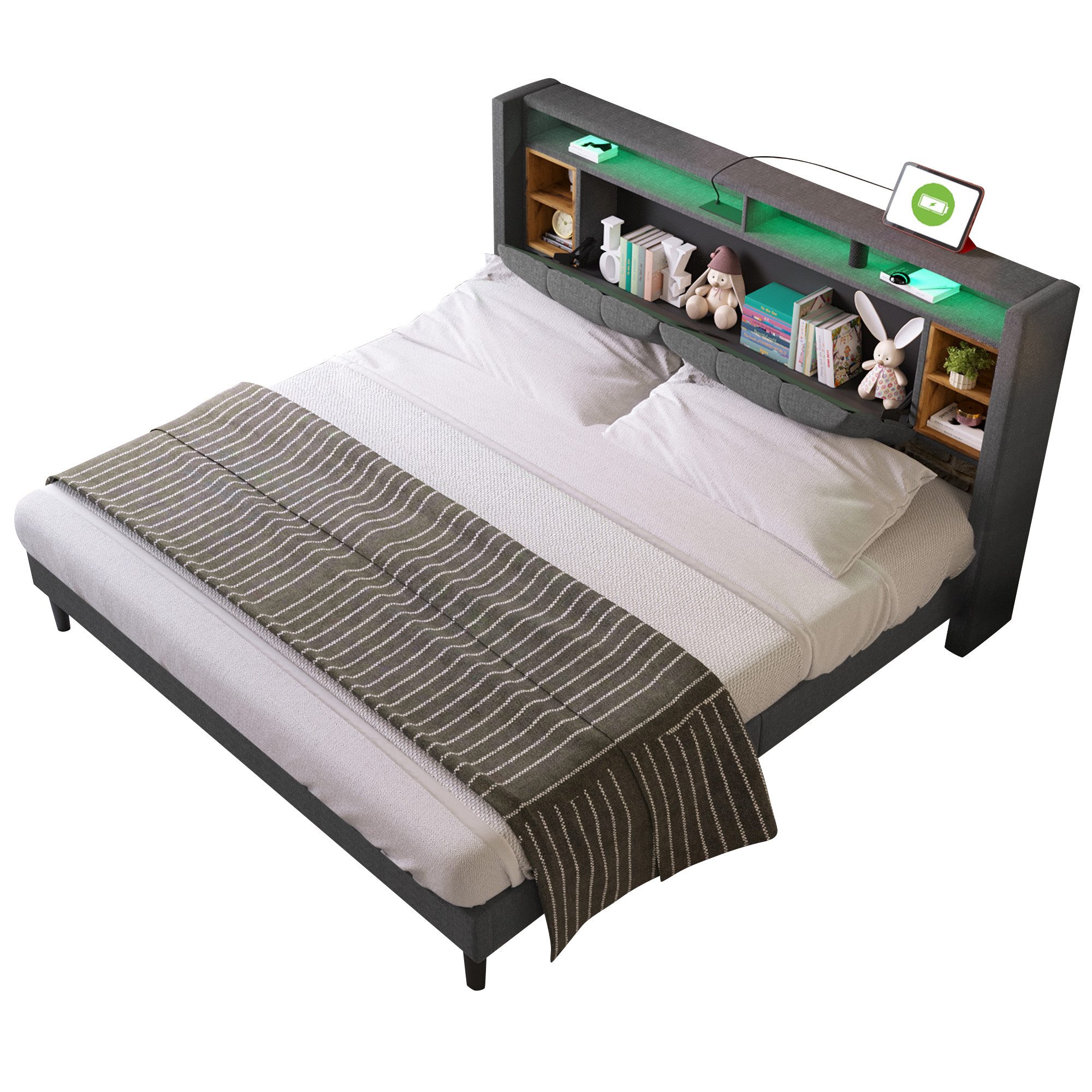 Ulife Polsterbett Doppelbett mit LED-Beleuchtung (Packung, günstig online kaufen