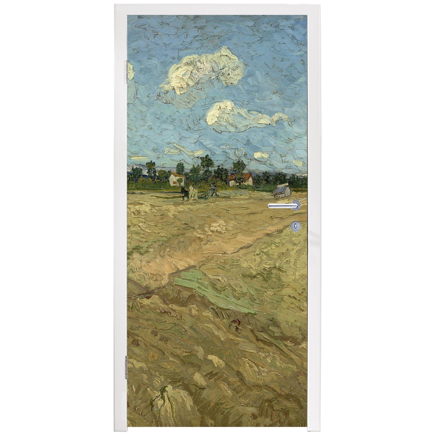 Felder Gogh, Matt, cm (1 Gepflügte St), Türtapete van - Vincent MuchoWow Fototapete 75x205 Tür, für bedruckt, Türaufkleber,