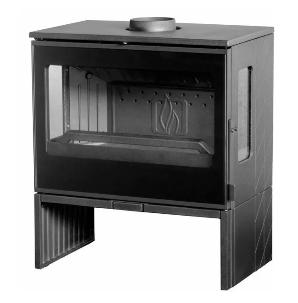 Plamen Kaminofen Plamen Eco 50 Kaminofen 12 kW Gusseisen mit Panoramascheibe