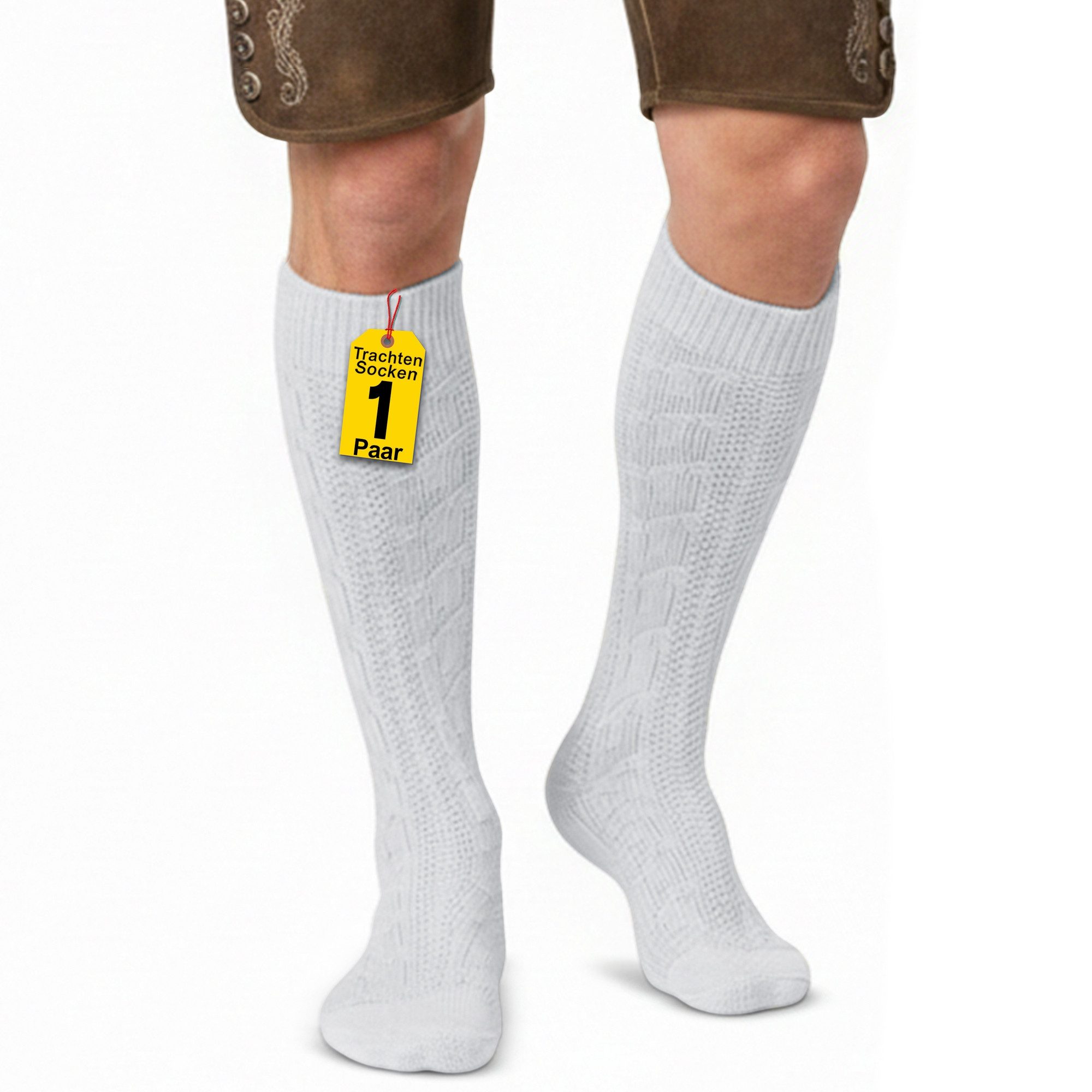 German Wear Trachtensocken GW200 1xPaar AMZ Trachtensocken Trachtenstrümpfe Zopfmuster 40cm