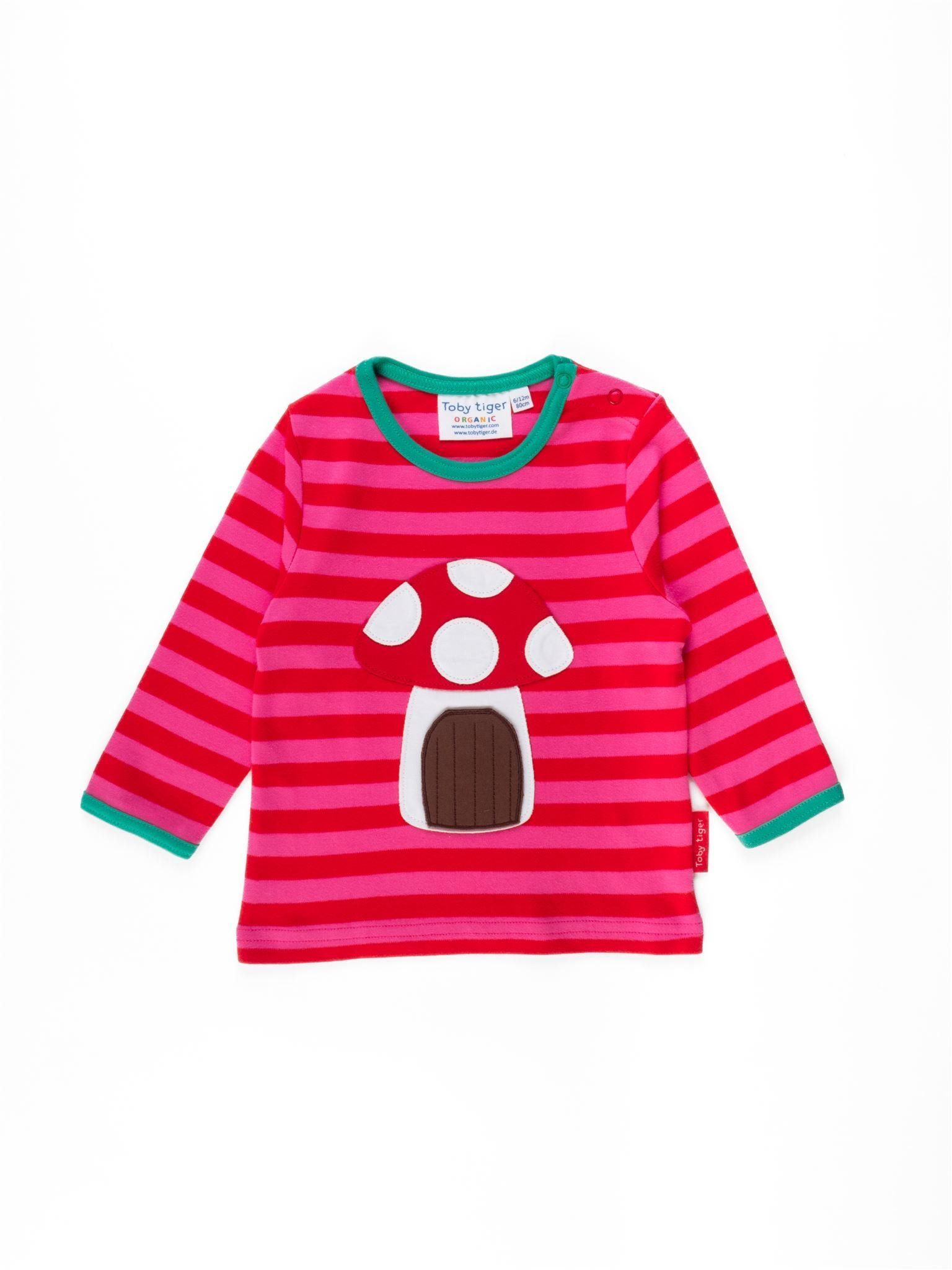 Toby Tiger Langarmshirt Langarmshirt mit Maus und Pilz Applikation