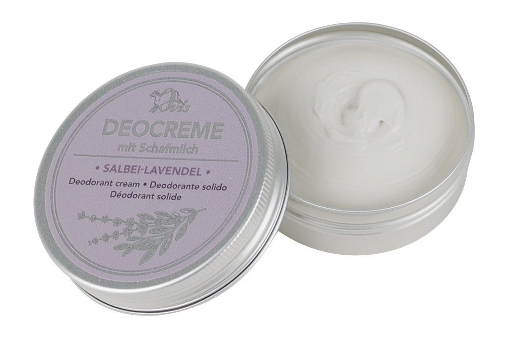 Ovis Körpercreme Deocreme, 50 g. ohne Aluminium, ohne Alkohol, ohne synthetische Stoffe Salbei-Lavendel