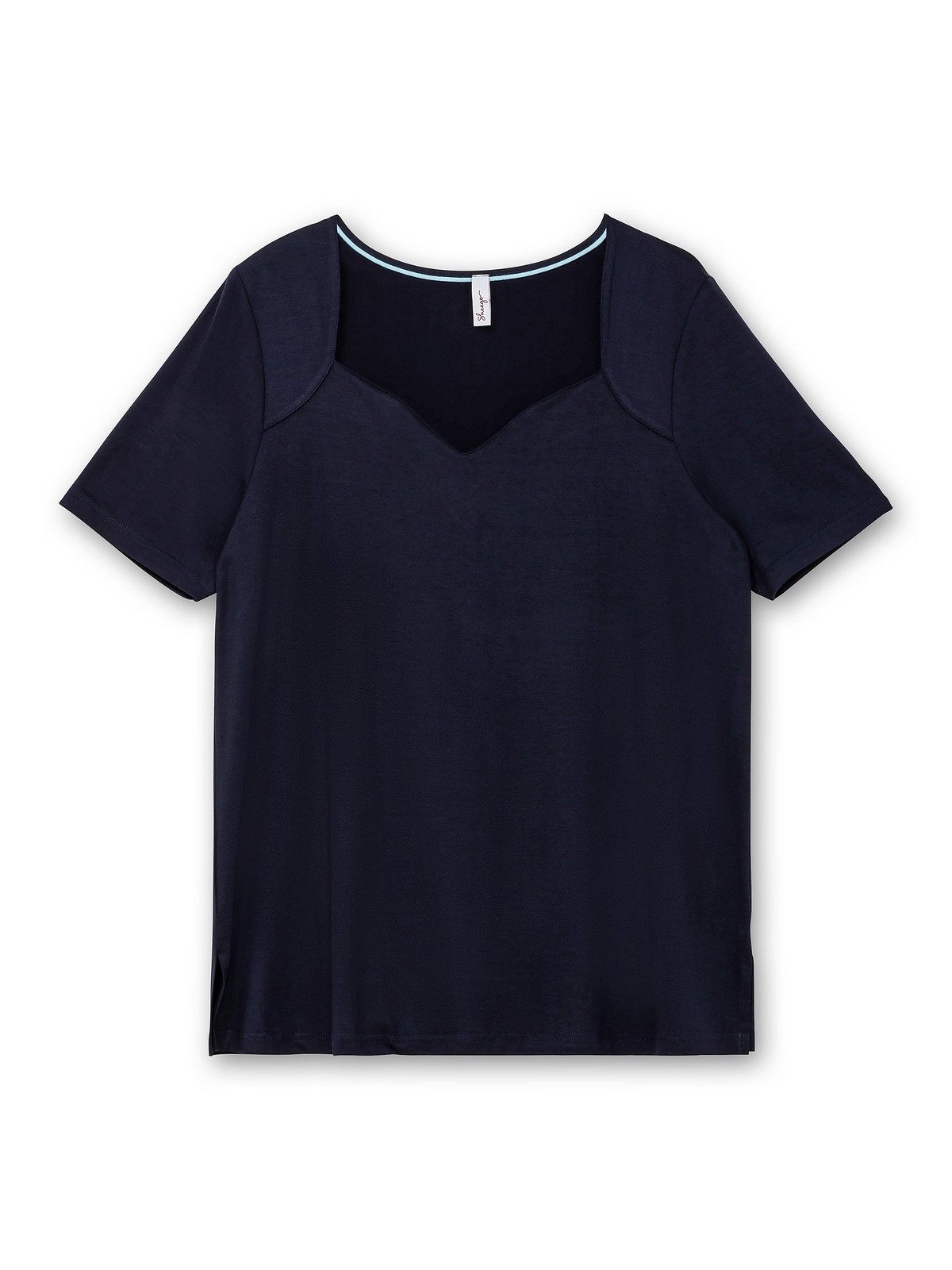 Sheego T-Shirt Große Größen mit herzförmigem Ausschnitt