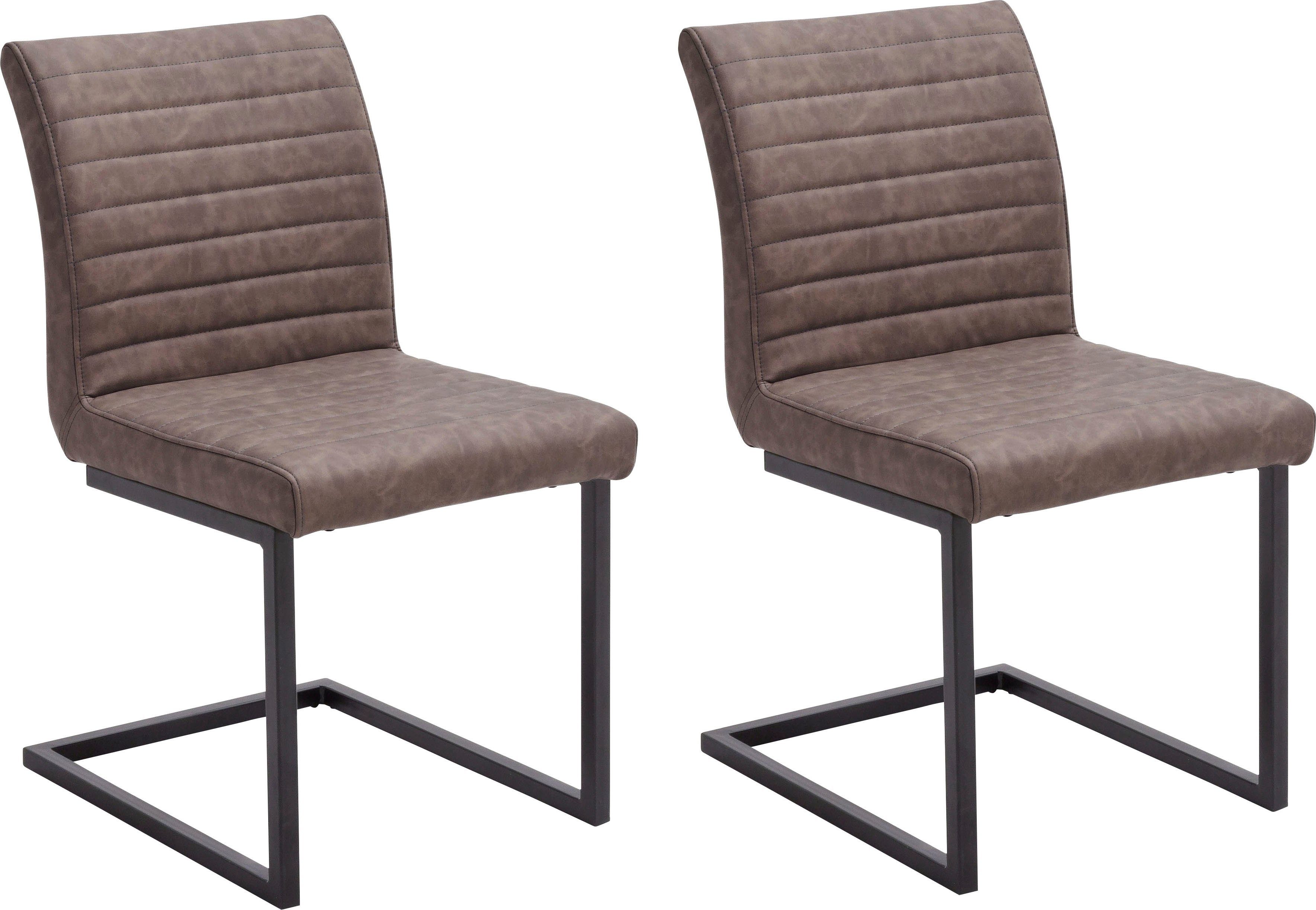 MCA furniture belastbar braun St), braun bis (Set, 2 Kunstleder Esszimmerstuhl kg 120 mit Armlehne, Kian oder ohne Vintage Stuhl 