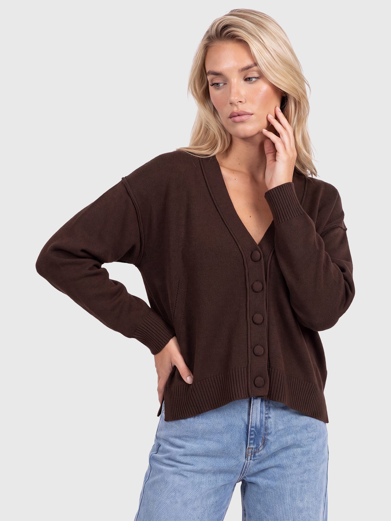 Apart Strickjacke aus reiner Merinowolle