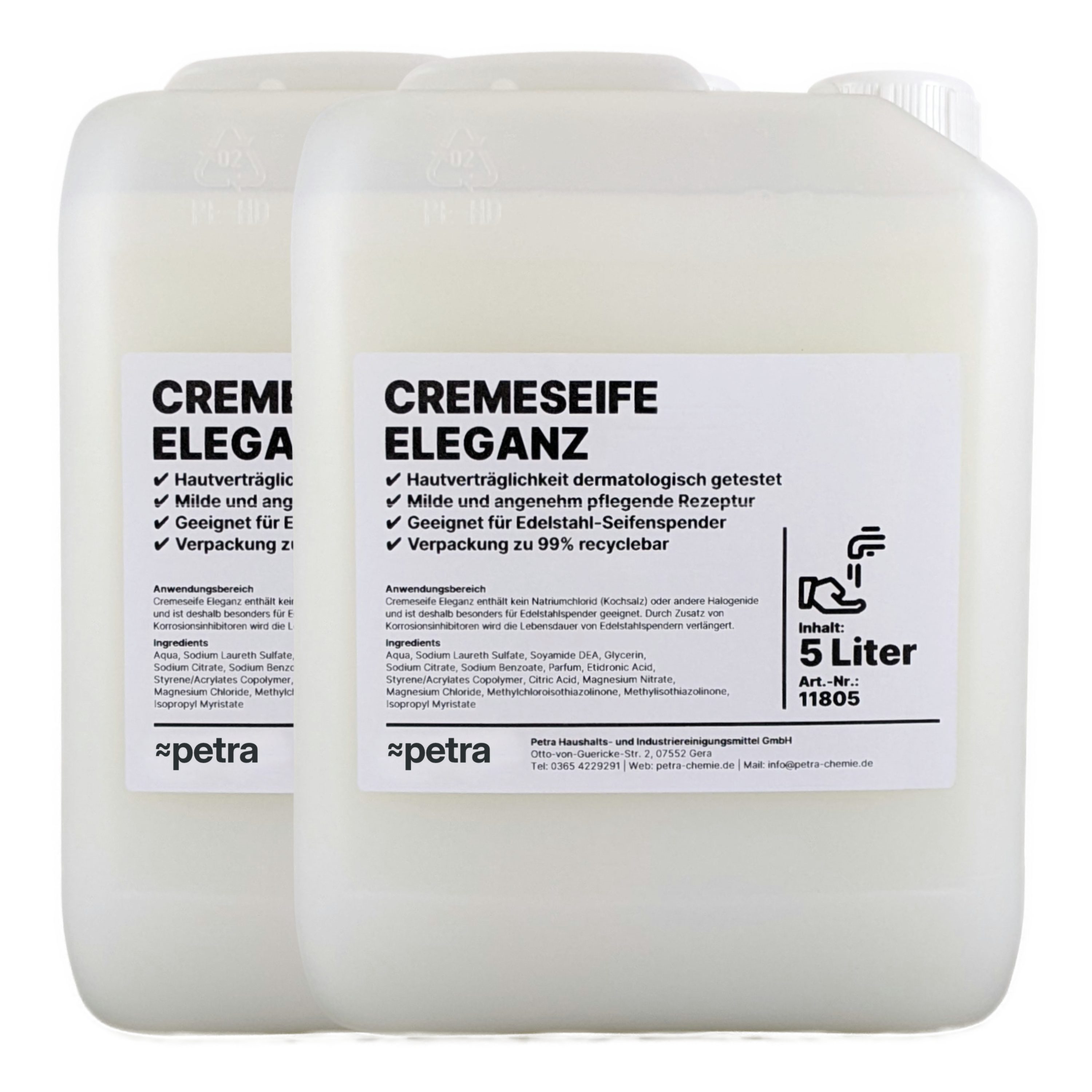 Flüssigseife Cremeseife Eleganz [2 × 5 Liter Kanister]
