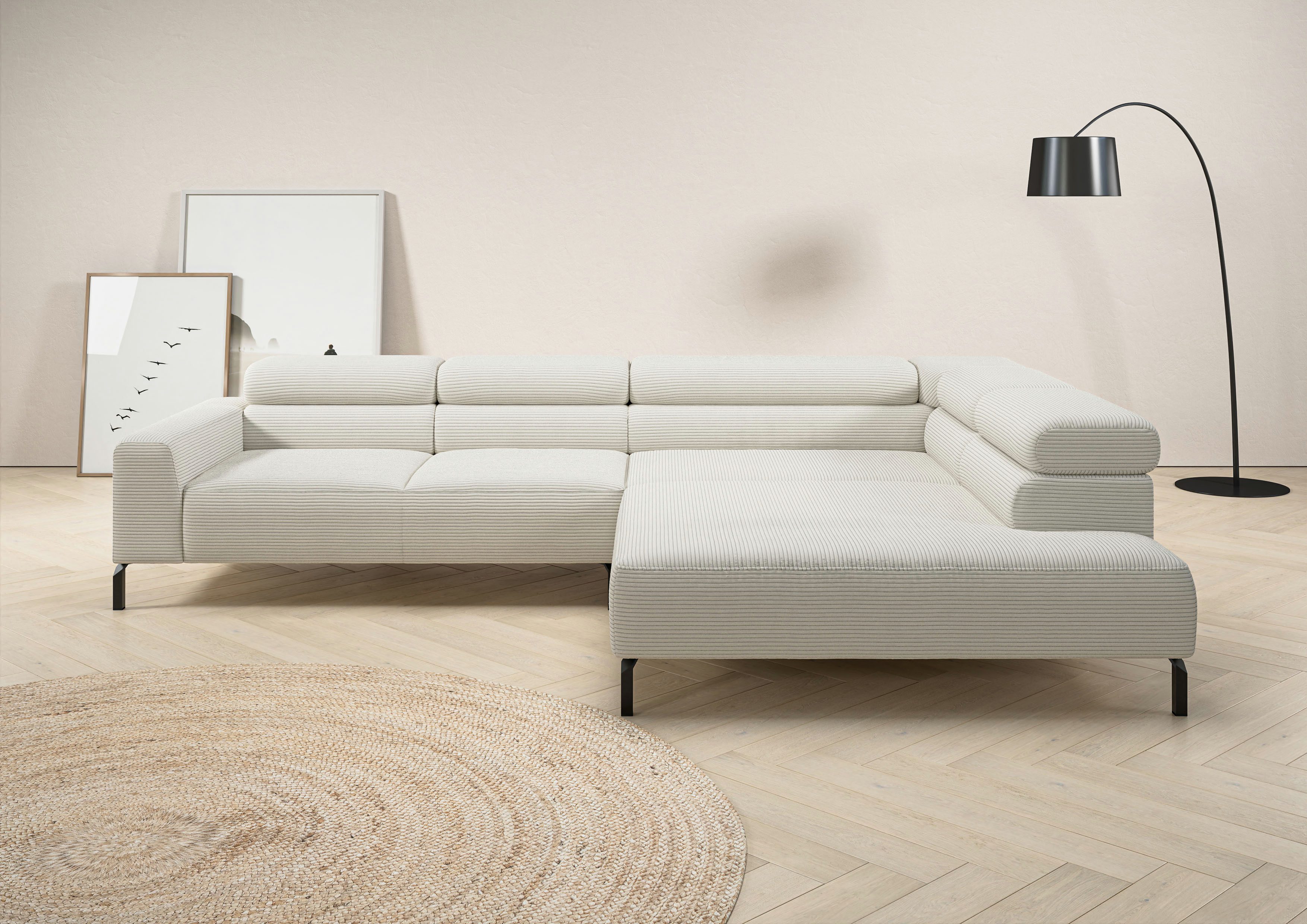 Places of Style Ecksofa "Antonelli, L-Form, inkl. Kopfteilverstellung, Brei günstig online kaufen