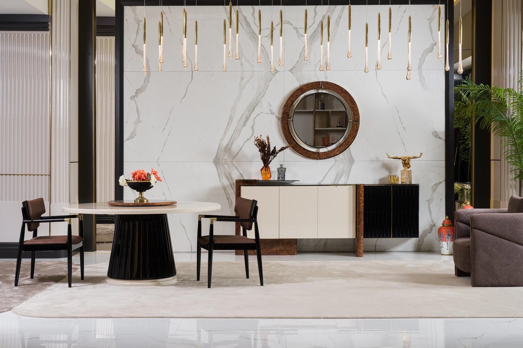 Xlmoebel Essgruppe Esszimmer Set 4 Stühle und Esstisch aus Holz, Designer Garnitur, (Essgruppe, 6-tlg., 4 Stühle + Esstisch), Made in Europa