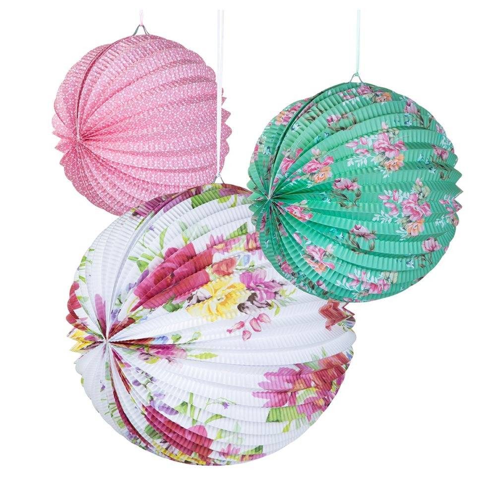Talking Tables Papierlaterne Truly Scrumptious Party Garten Deko, 3er Set, Lampion, je 1x Ø 30, 25, 20 cm