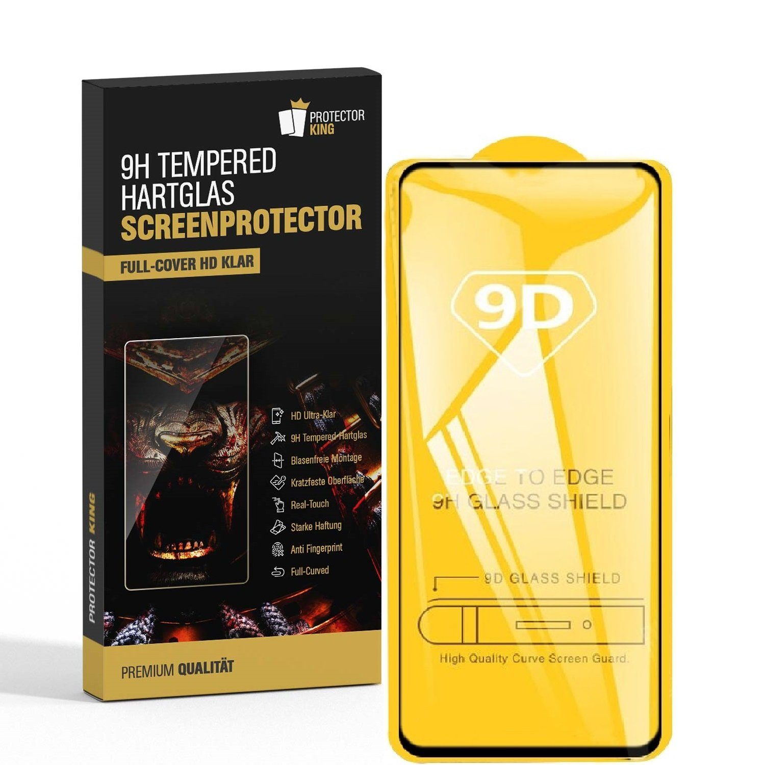 Protectorking Schutzfolie 1x 9H Hartglas für Oppo Find X3 Lite FULL COVER Displayschutz Panzerfo, (1-Stück), Displayschutzglas, Schutzglas Echtglas Tempered 9H Härte HD-KLAR