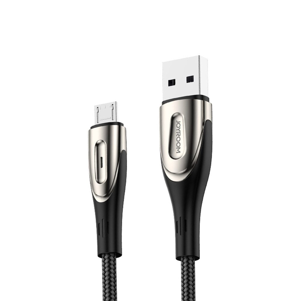 JOYROOM Schnellladekabel Datenkabel Nylonkabel USB-Kabel, USB-A, Micro-USB (120.0 cm), Ladeanzeige, 3 A, Nylongeflecht