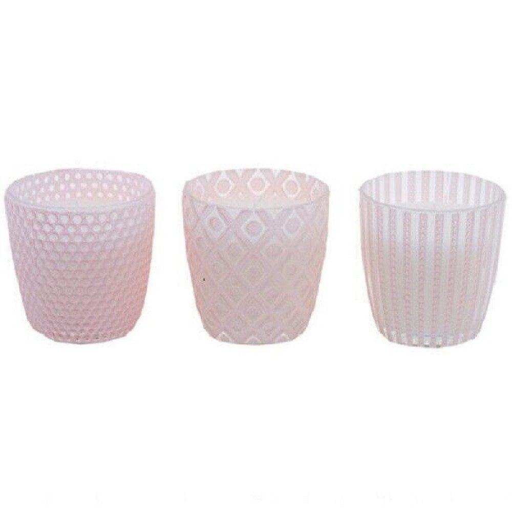 BOLTZE GRUPPE GmbH Teelicht Kerzentopf Patty rosa H 7cm Ø 7cm rosa 3-er Set