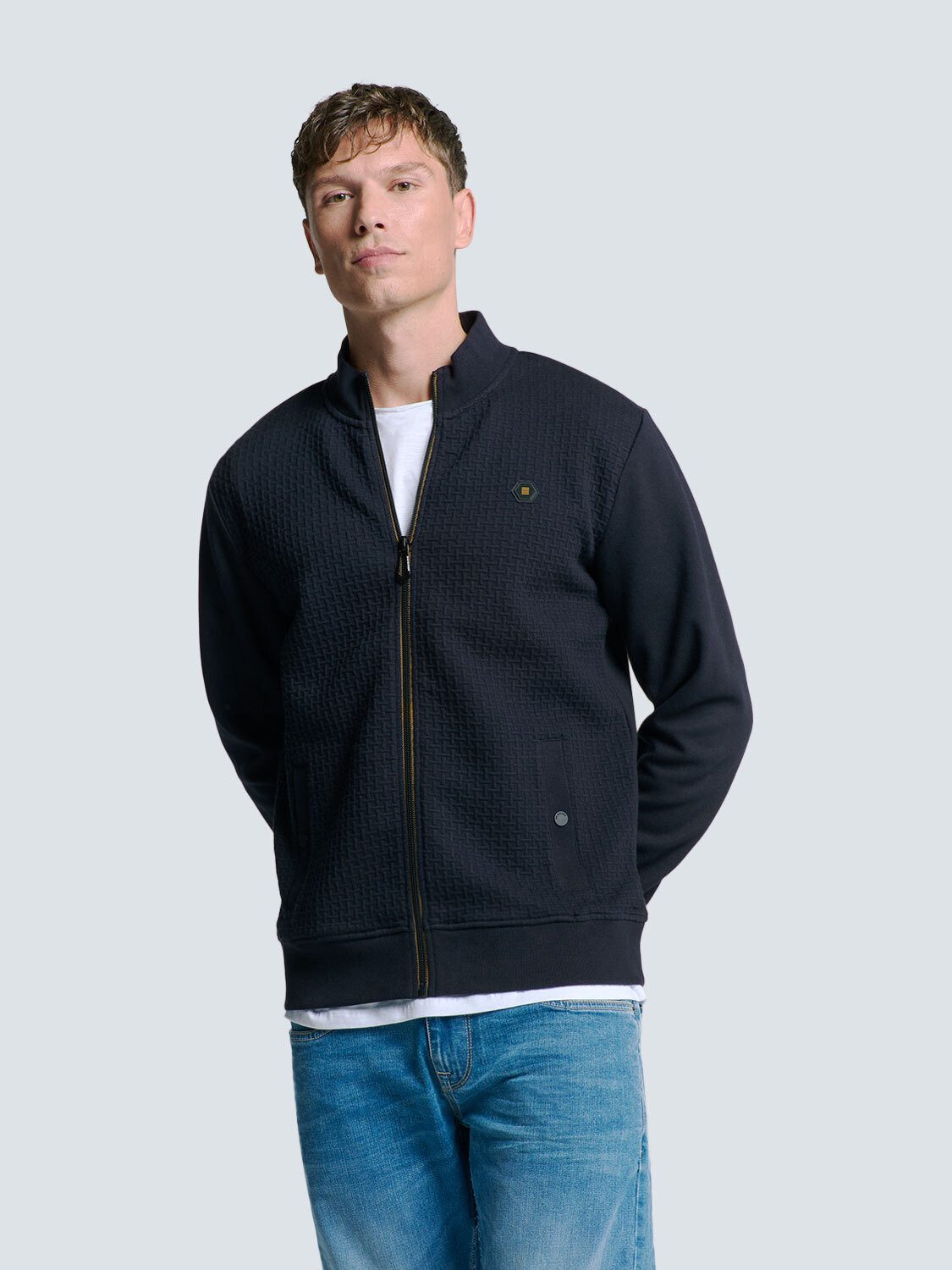 NO EXCESS Sweater No Excess Sweatshirt mit Vollreißverschluss