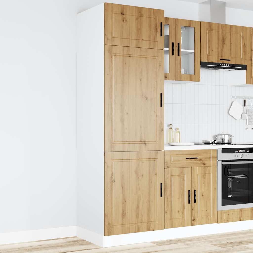 furnicato Küchenregal Küchenschrank Porto 60 x 57 x 207 cm Artisan-Eiche, 1-tlg., Höhenverstellbarer Vorratsschrank mit viel Stauraum für die Küche