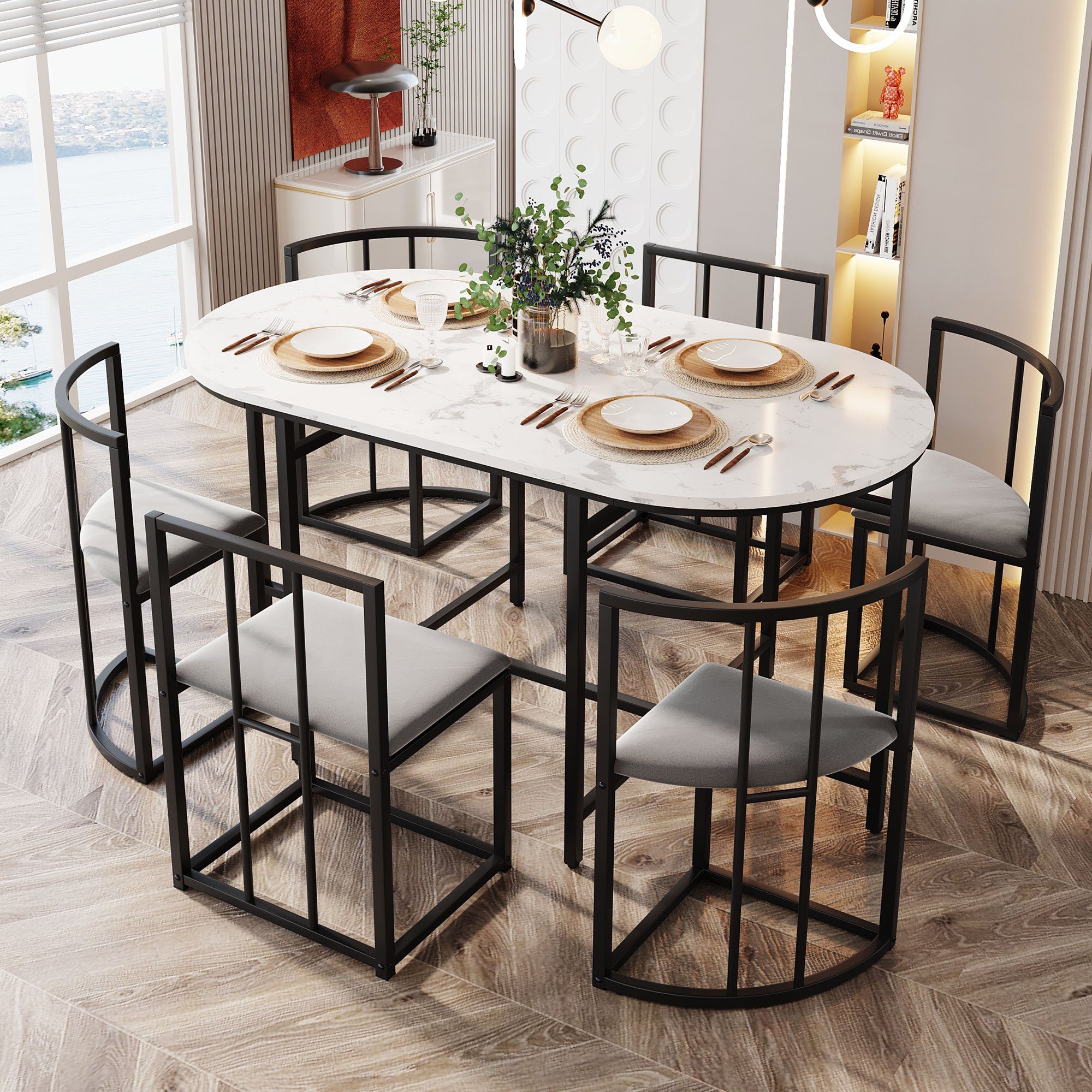 OKWISH Essgruppe, (1 Tisch, 4 Hocker günstig online kaufen